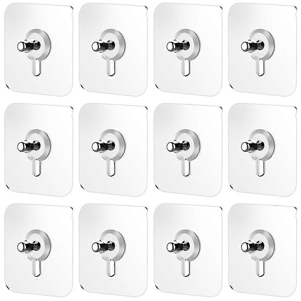 Clear Acrylic Wall Suction Cups Hook for Hanging 12Pcs with Screws