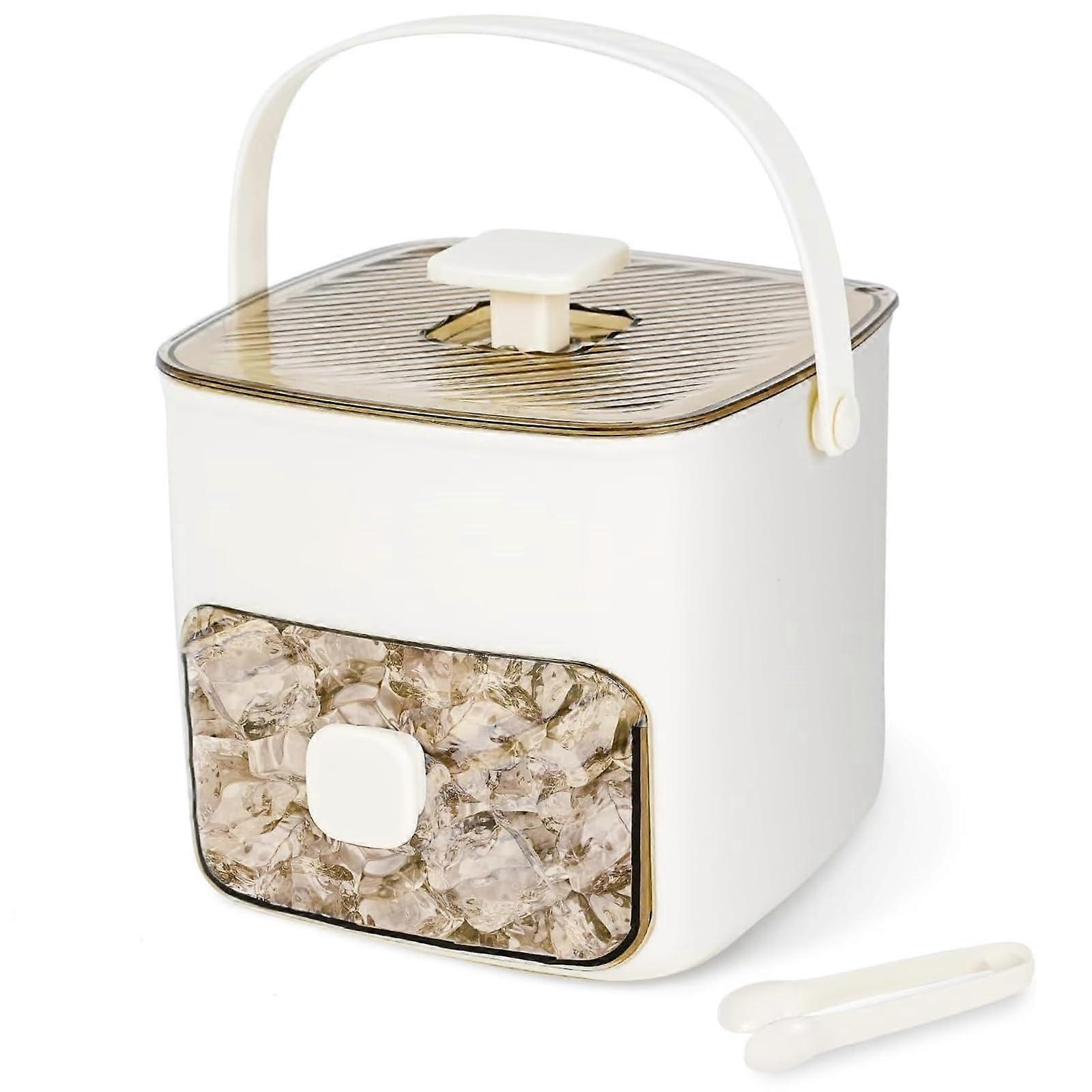 Press Type Ice Cube Maker 48 Grid Reusable Ice Network Ice Box With Tray And Storage Tray White For Cocktails And Coffee