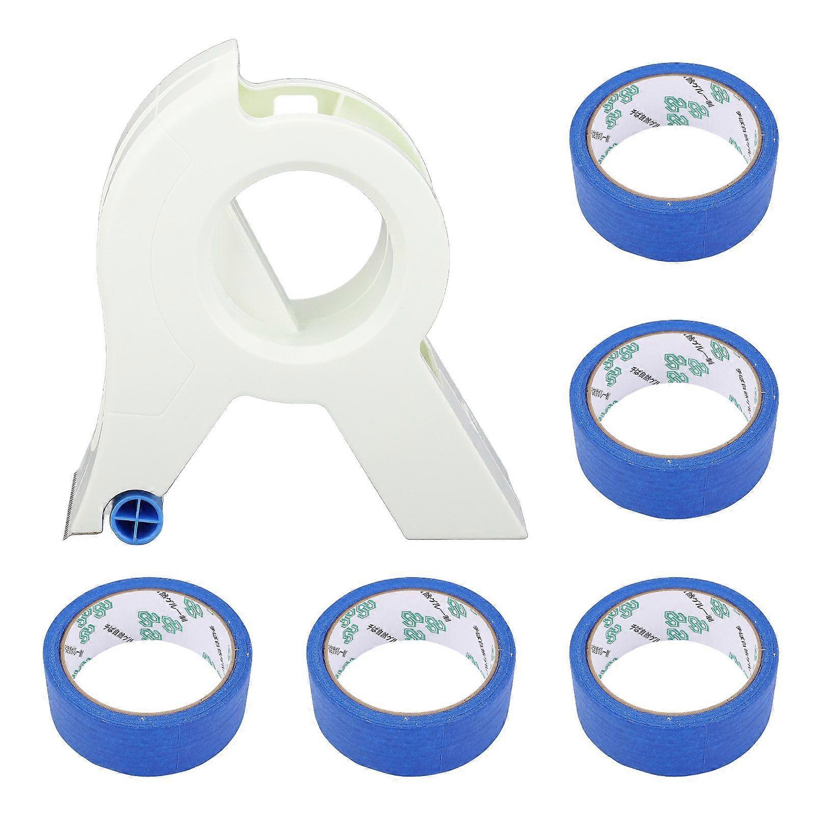 6 Pcs Set Masking Paint Tape Applicator and 5 Roll Blue Painter Tape for Window Door Cabinet