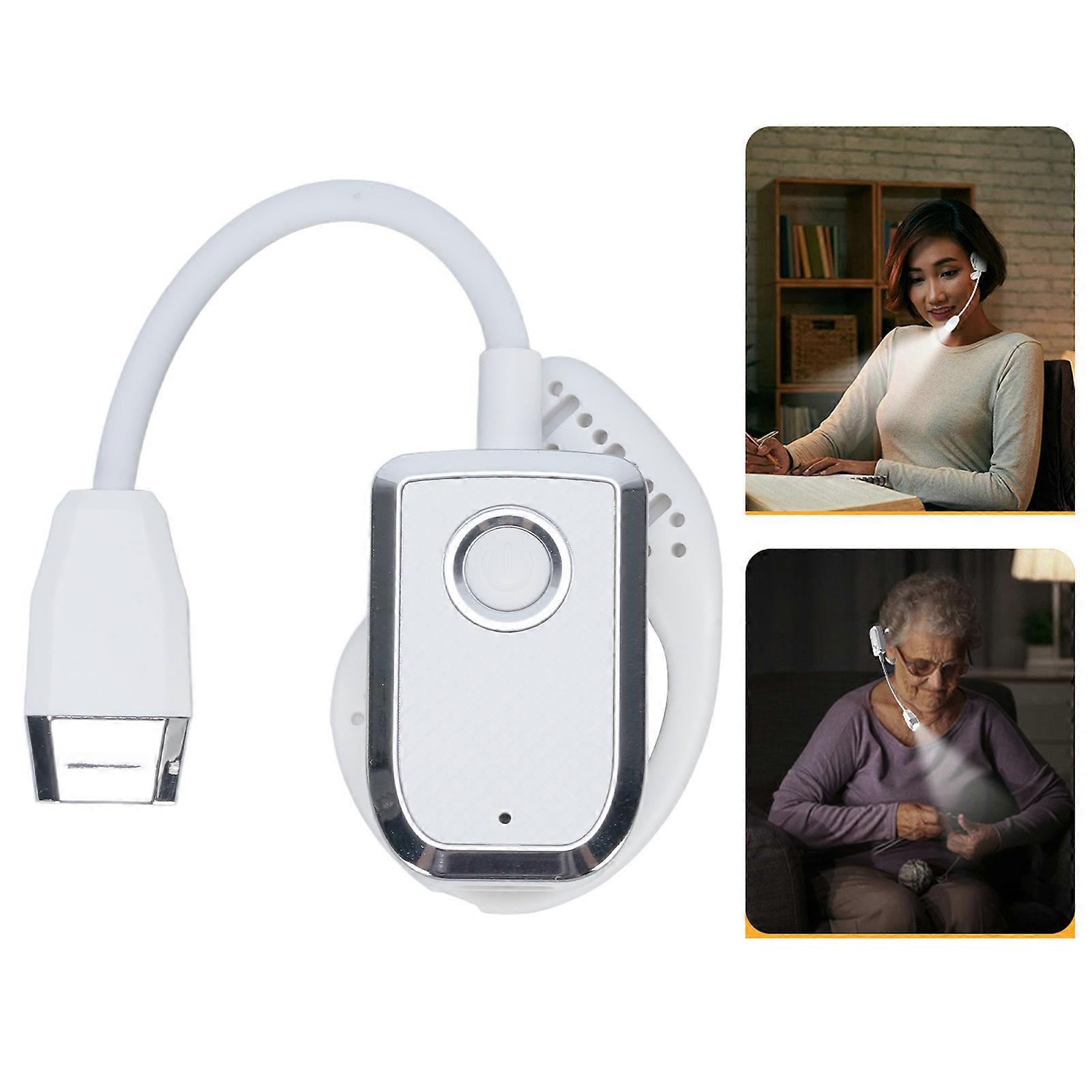 Rechargeable Hanging Ear Reading Light 150mAh Adjustable Brightness White