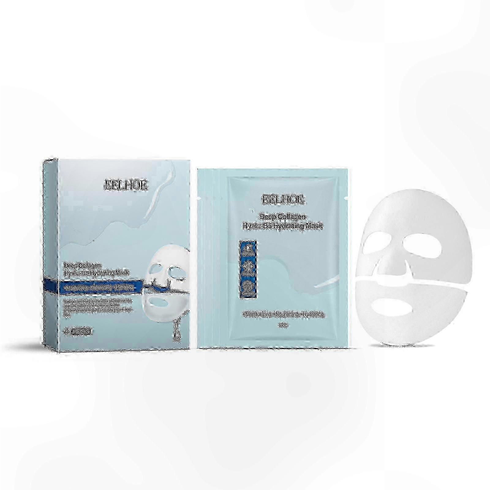 Moisturizing Face Mask with Collagen and B5 for Hydrating and Nourishing Skin - 4 Pack