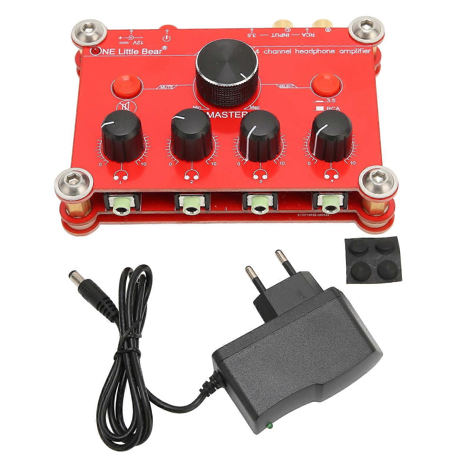 Amplificateur de casque rouge à 4 canaux, contrôle du volume indépendant, module d'amplificateur de puissance o facile à utiliser