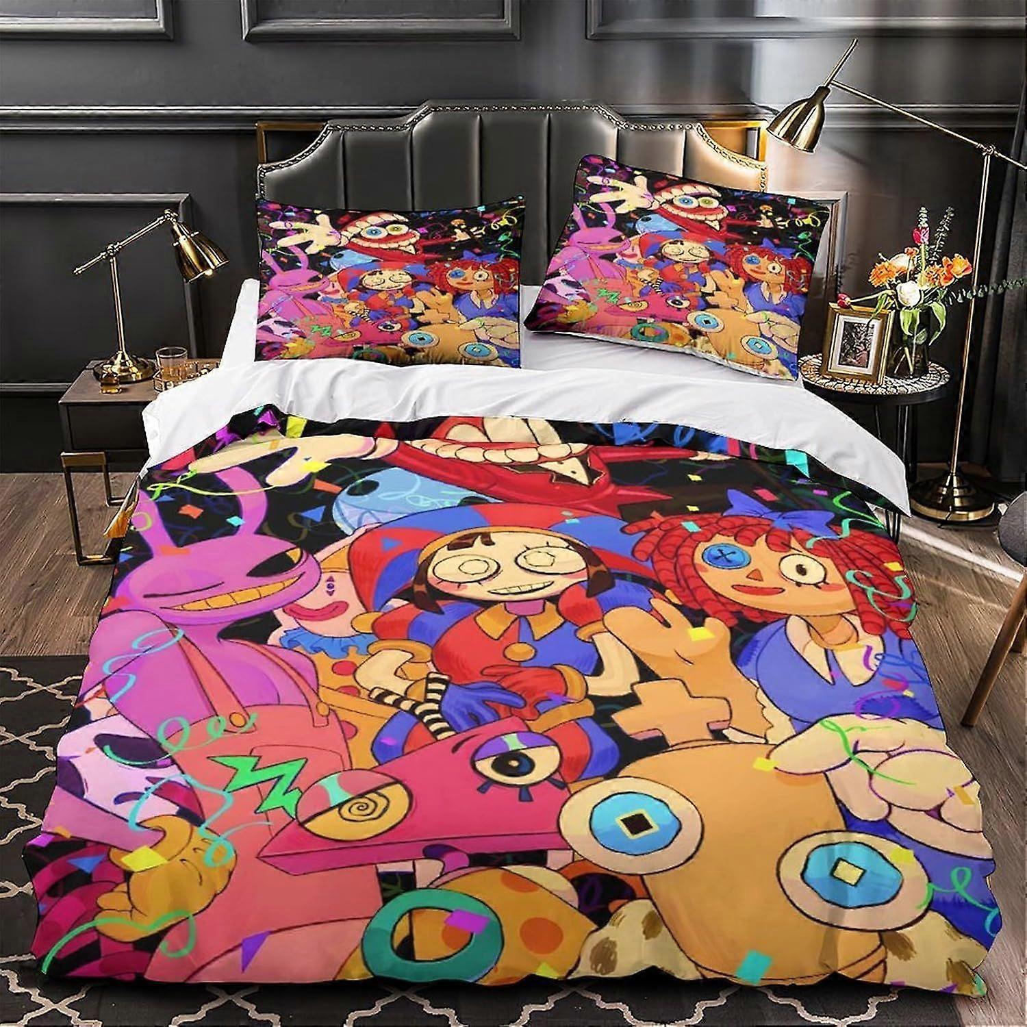 Amazing Circus for Boys Girls Comforter Covers 3D Print Quilt Cover Duvet Cover with Pillow Cases Bedding Set Soft Microfiber with Zipper Closure 2 Pi