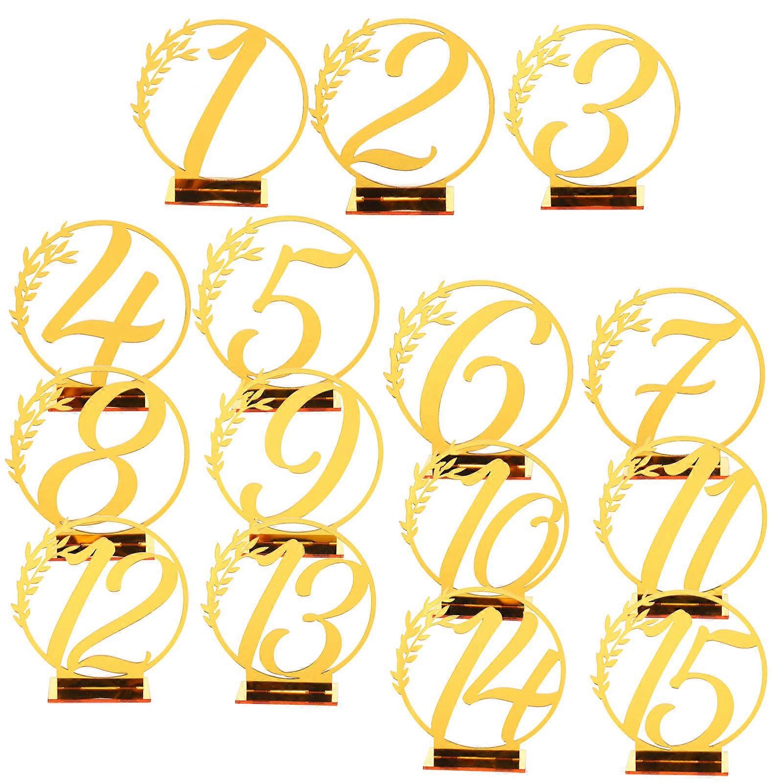 Reception Table Numbers Acrylic Table Signs for Wedding 75Pcs Golden