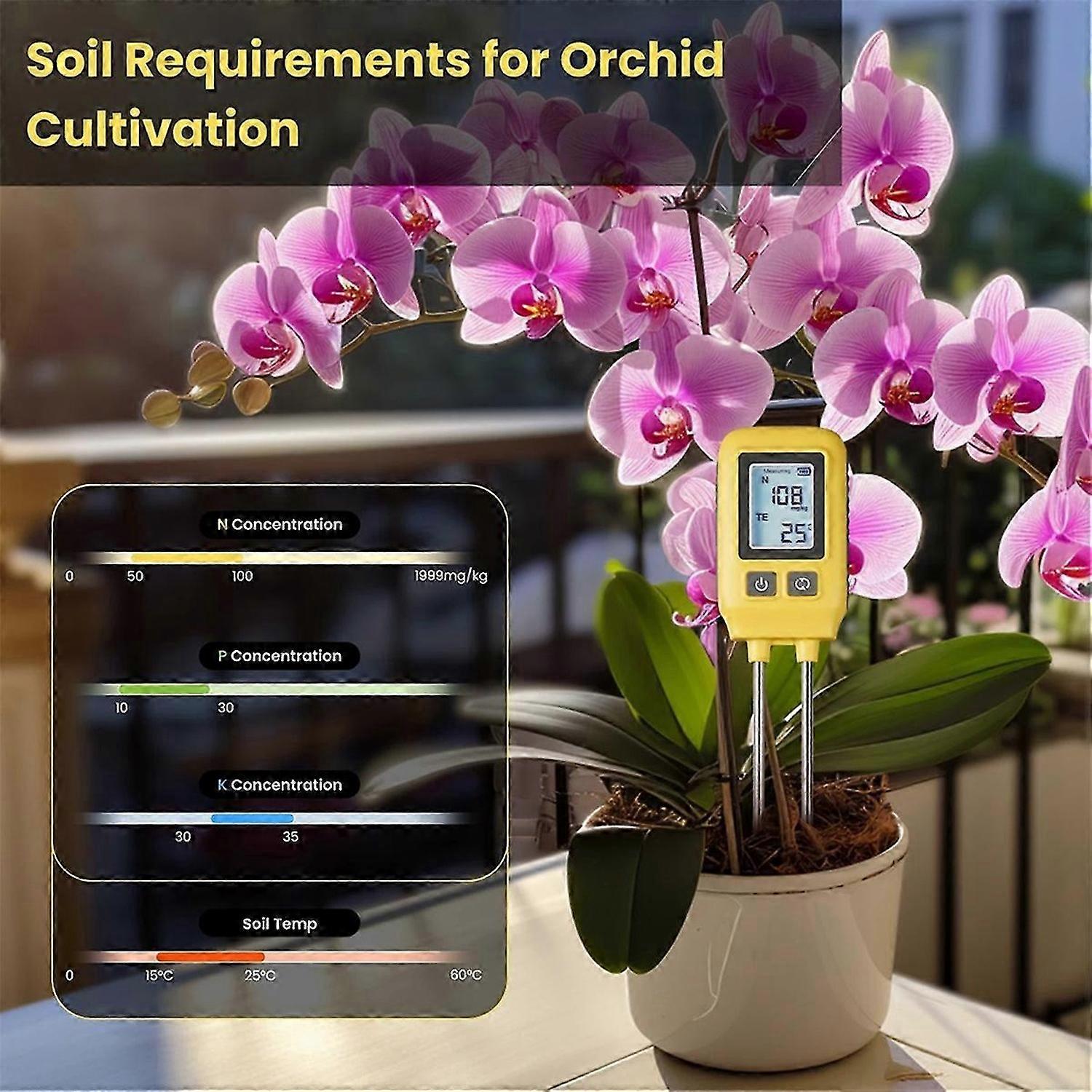 Soil N,P,K Temperature Sensor Nitrogen Phosphorus Potassium Detector Nutrient Fertility Meter Tester
