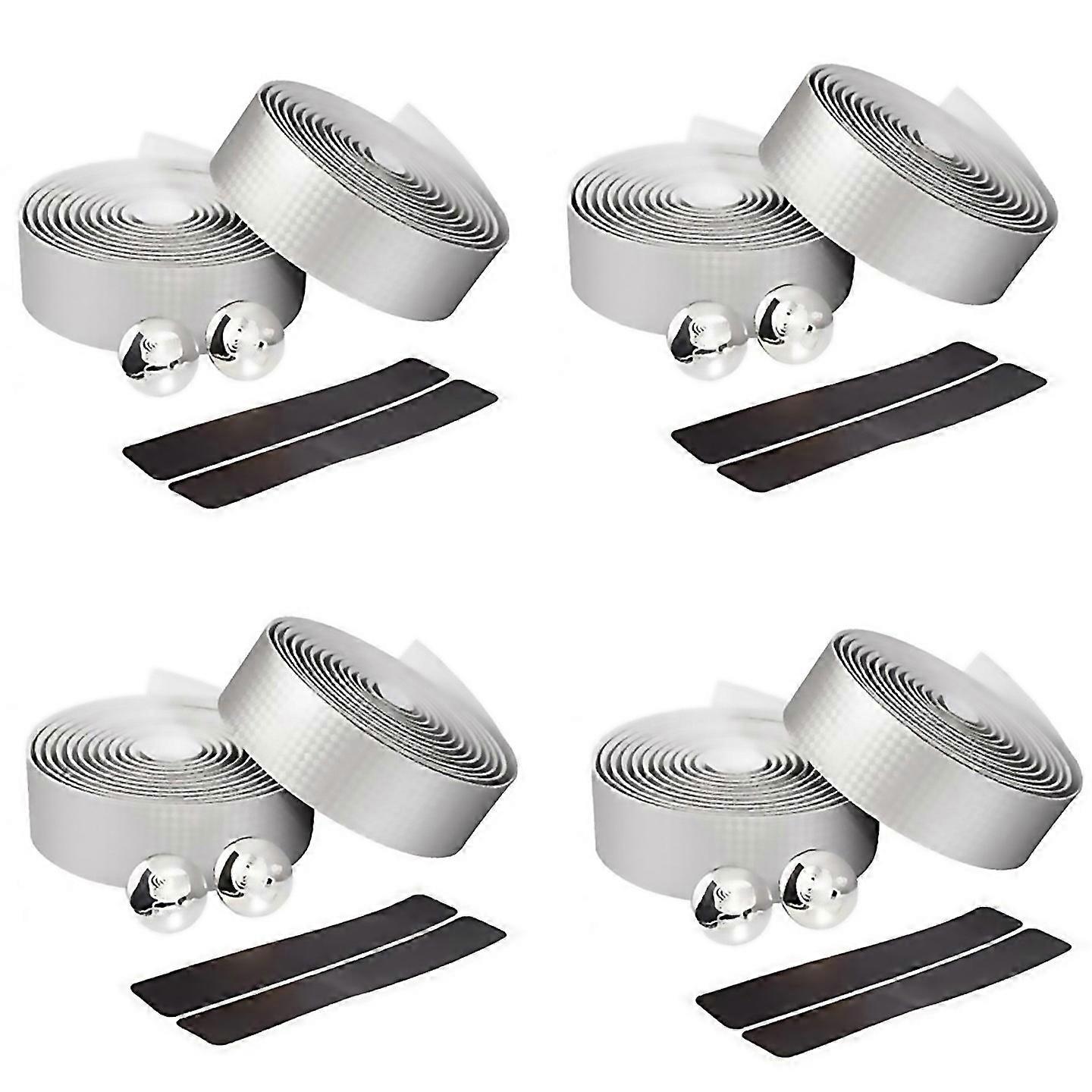 Pour vélo de route sangles de guidon absorbant les chocs argent