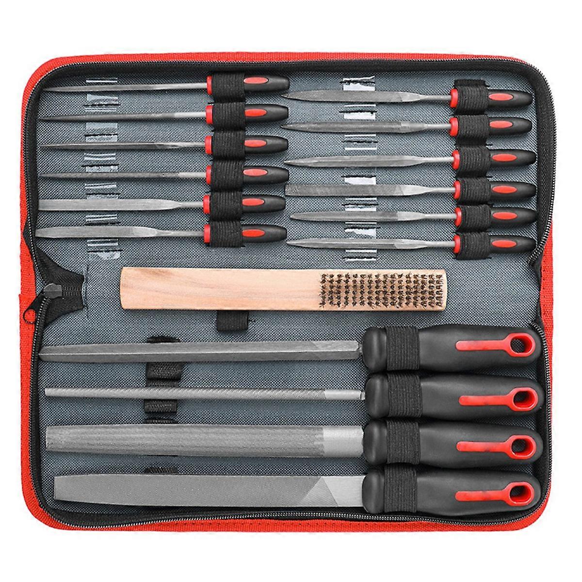 16pcs Metal Hand File Set Double Pattern Large Small Files with Brush Steel Files for Metal File Work Wood Files
