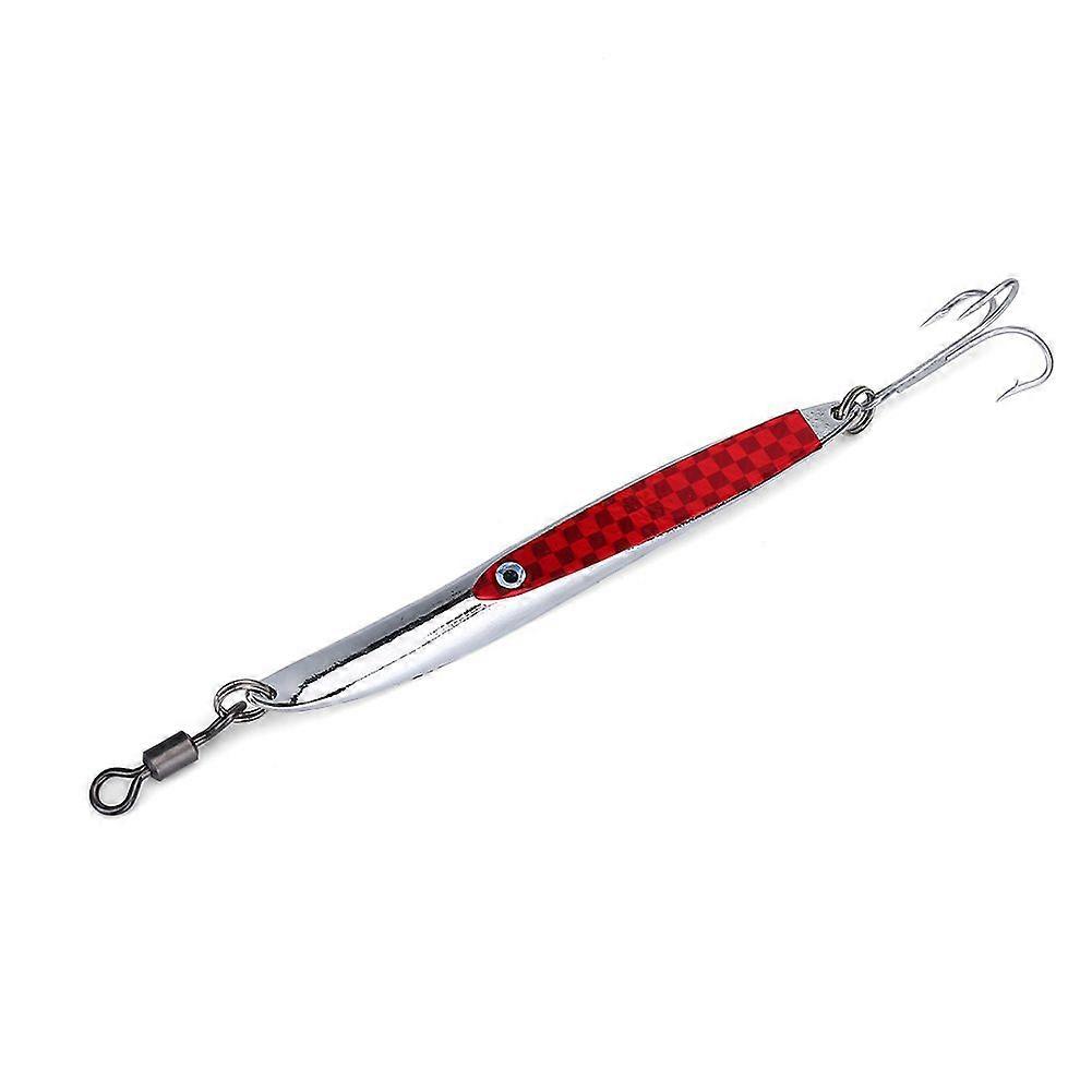 Lures Sequins Metal Bass Hard Spoon Bait Jig Lure Artificial Hook (Red 56g)