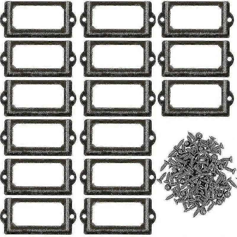 30 Pcs Metal Label Holders For Furniture Drawer Cabinet Card Name Plate Frames With Screws Desk