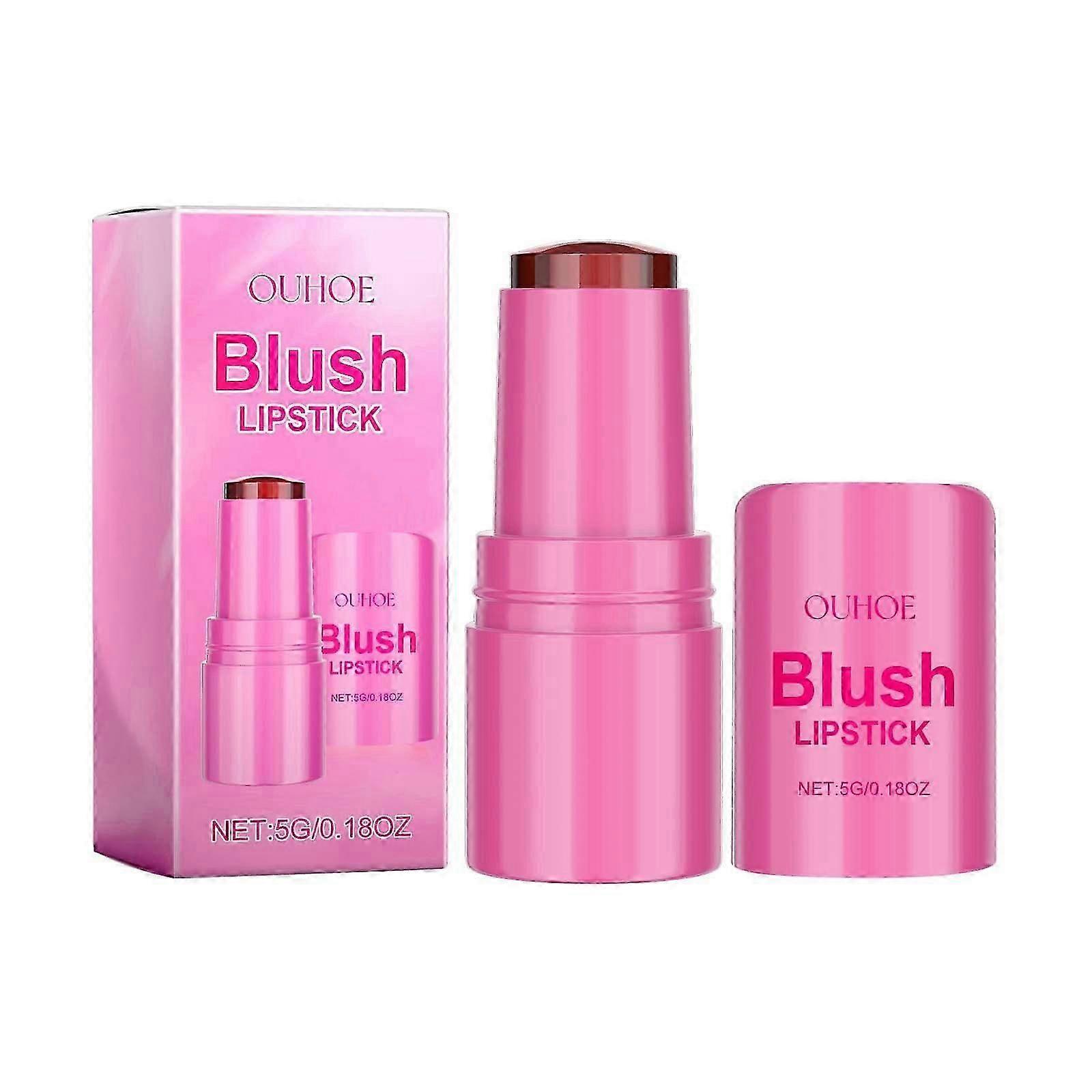Blush Lipstick, Natural Nude Light Long-Lasting Easy Color Blush Lip Gloss Stick