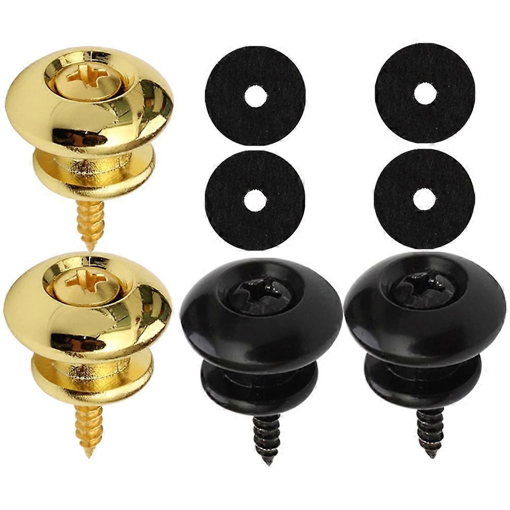 4 Pcs Guitar Strap Button Locking Bass Guitars Holder Ukulele Protector Locks Electric
