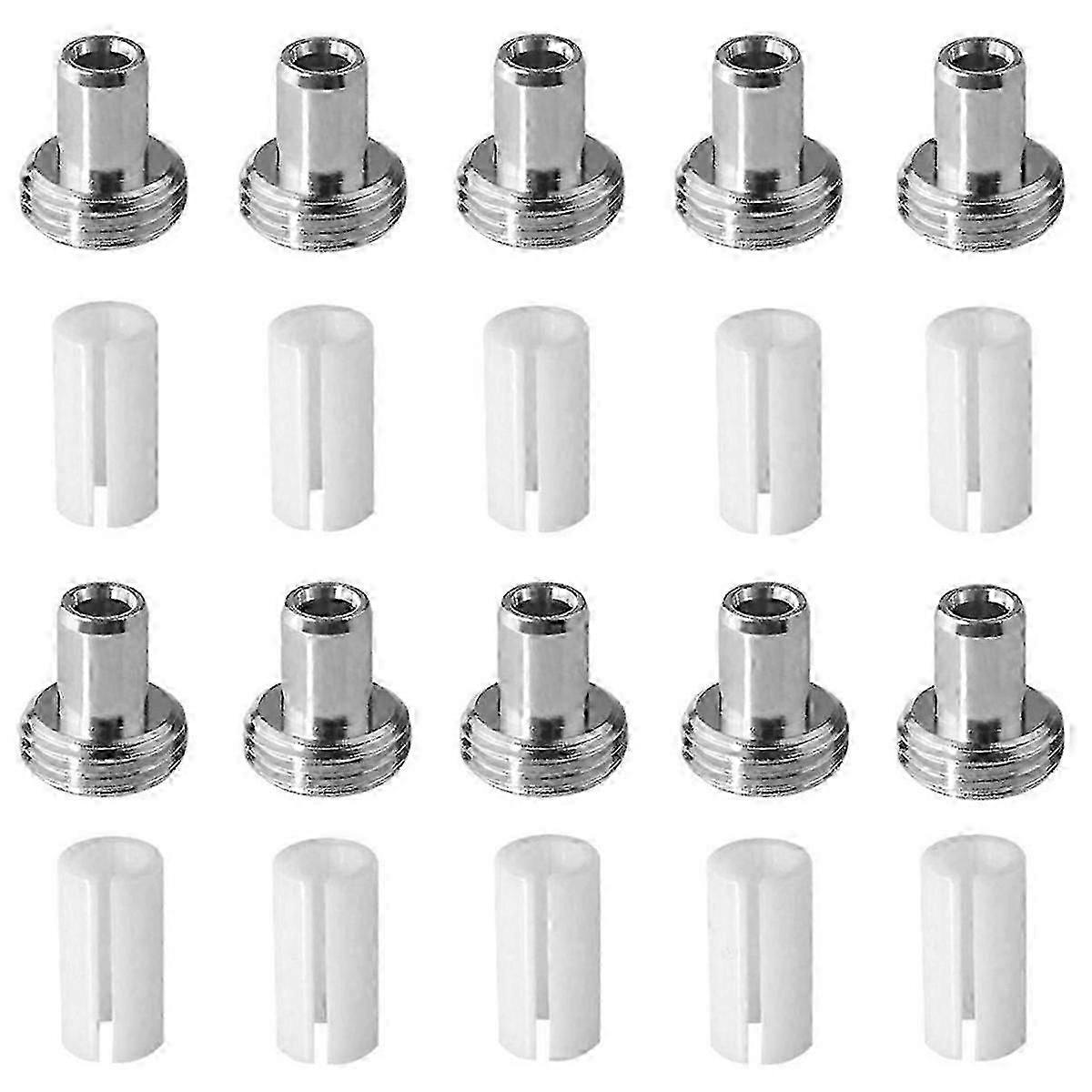 Fiber Optic Visual Fault Locator Replacement Parts, 20pcs with 10 Ceramic Tube Sleeves and 10 Fitting Connectors