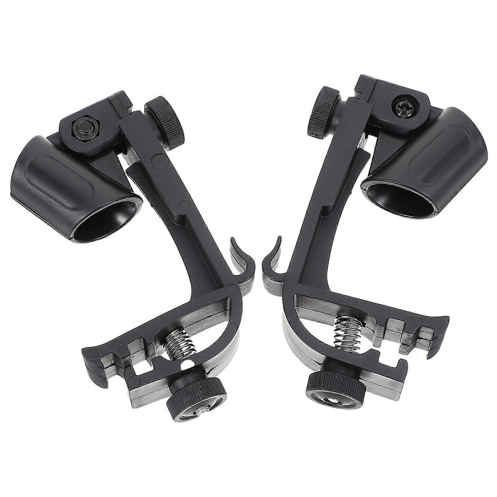 Clip Microphone Microphone Stand Securing Clip Adhesive Backing Black 13.5X8X8.5CM Sharing with Friends 2Pcs