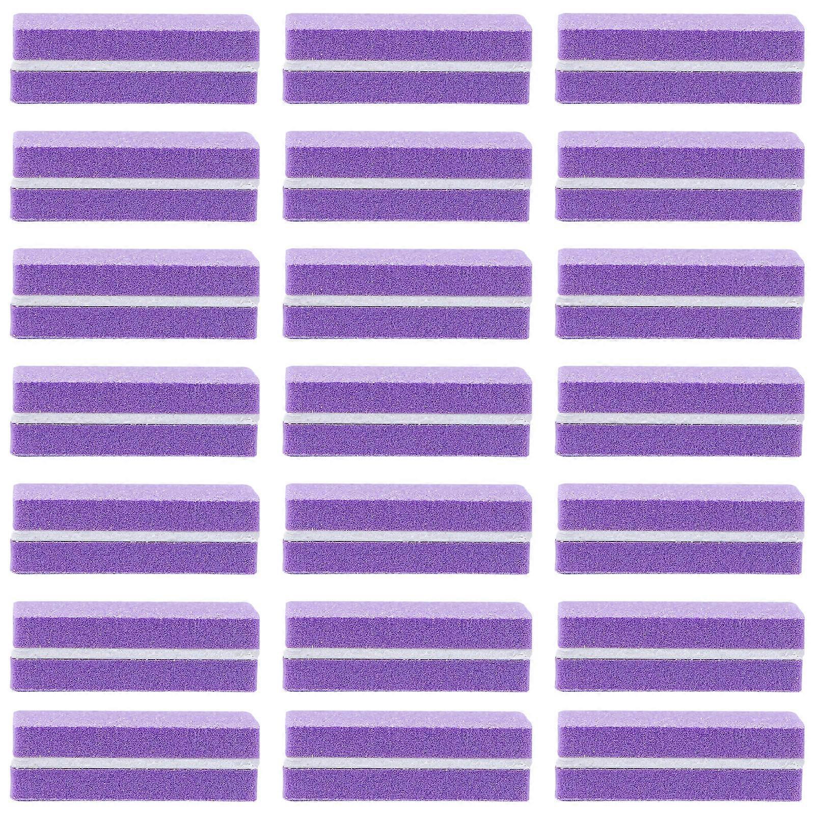 Purple Nail Art Tool for Polishing Use 120Pcs Small Square Sponge Files