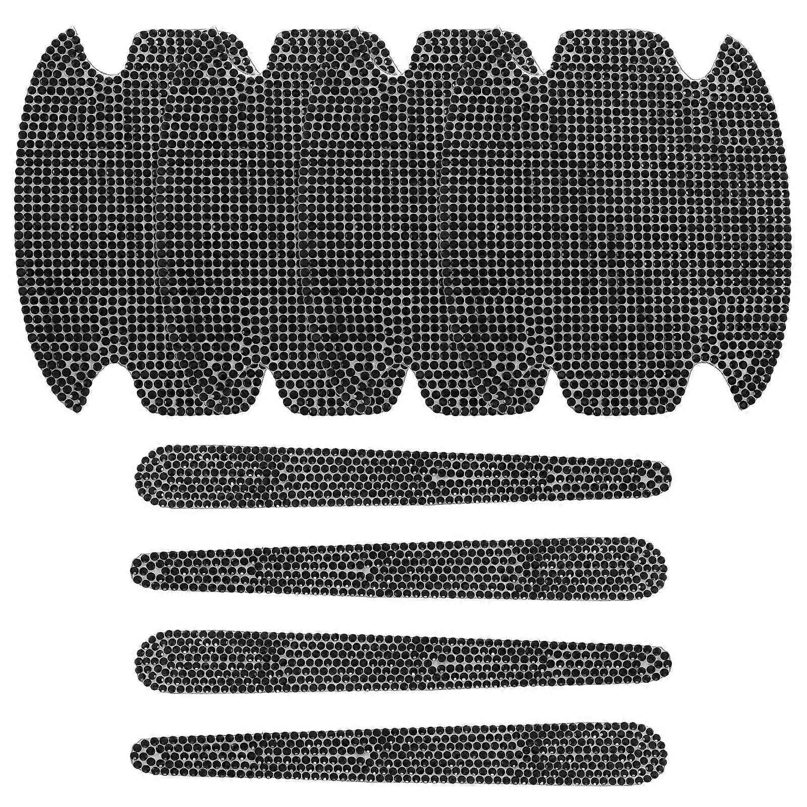 8Pcs Car Door Handle and Bowl Protector Set Glitter Stickers for Everyday Use in Black Pvc Material