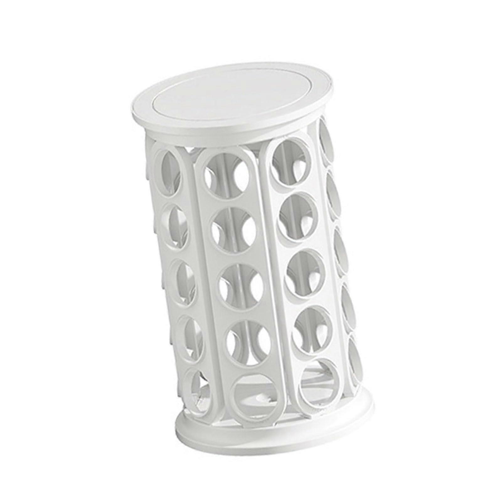 Coffee Pods Rotating Organiser 40 Capacity Countertop Storage Rack White Kitchen Accessory Home Office Coffee Storage