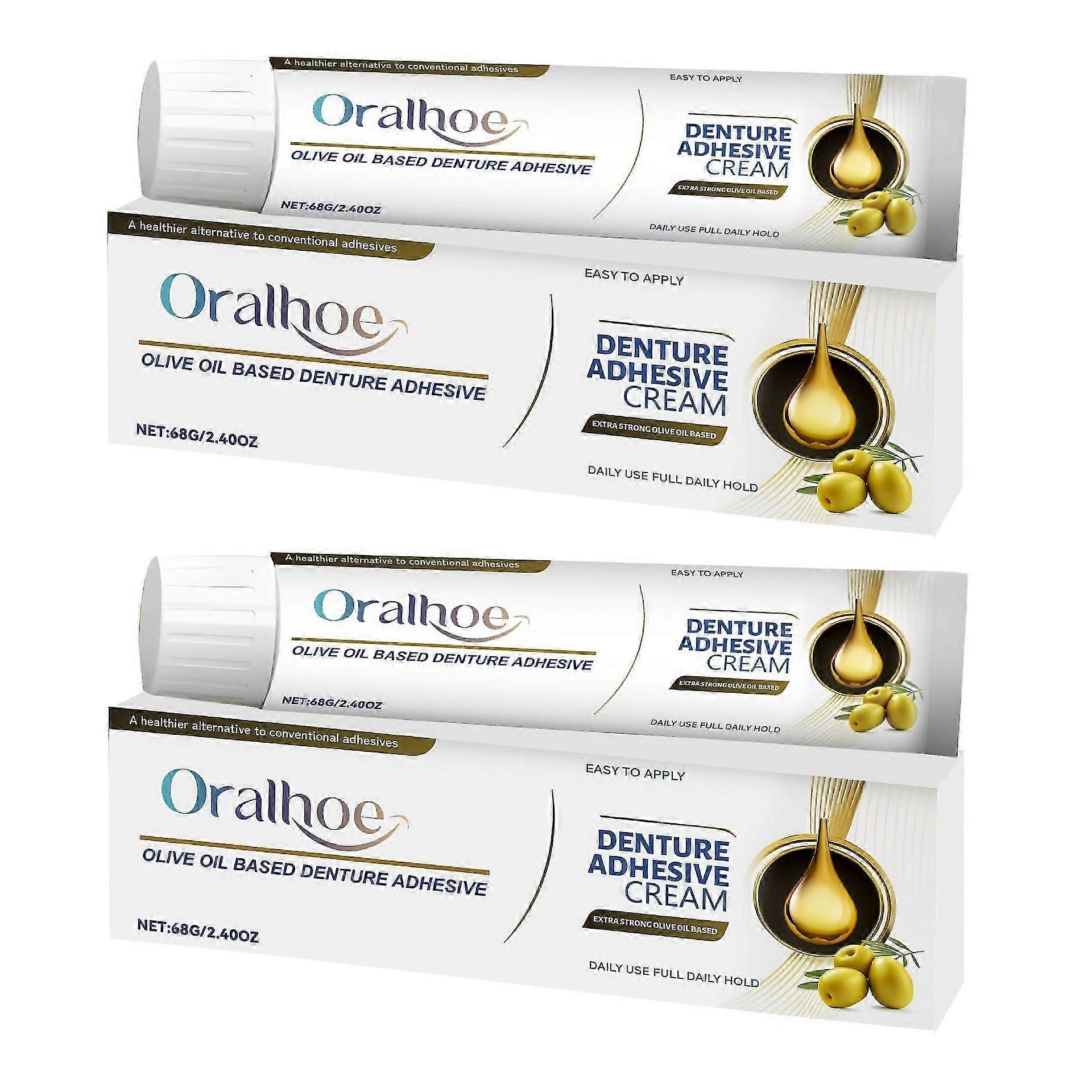2-Packs Thermoplastic Denture Adhesive, Olive Oil Based Denture Adhesive, Silicone Reline Denture Set, Denture Silicone Reline