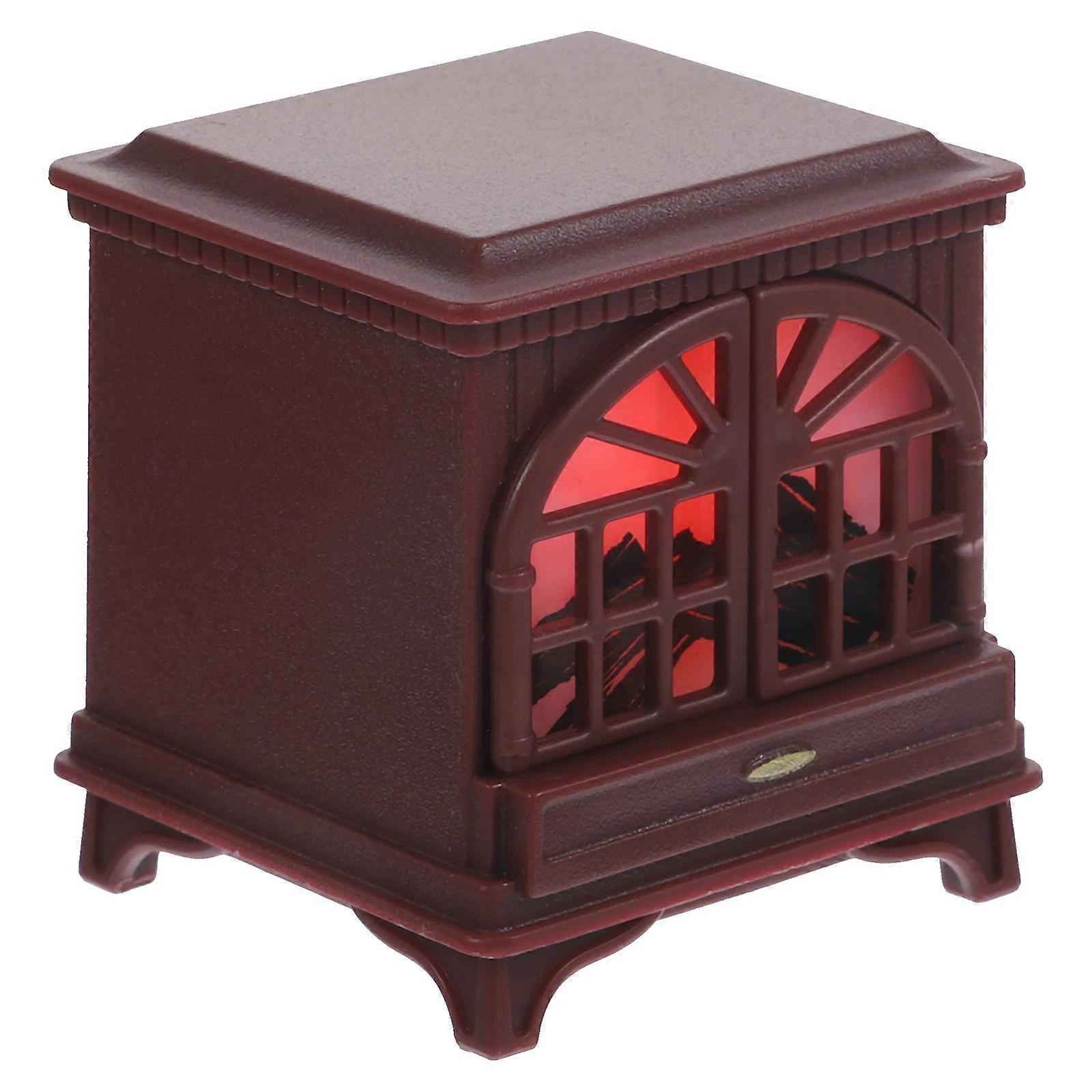 Tiny House Accessories Mini Fireplace for Decoration 4Pcs Plastic Models