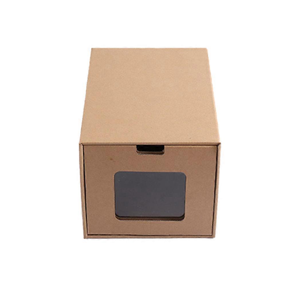 Shoes Storage Box Drawer Type for Organizing One Khaki Paper Shoe Organizer