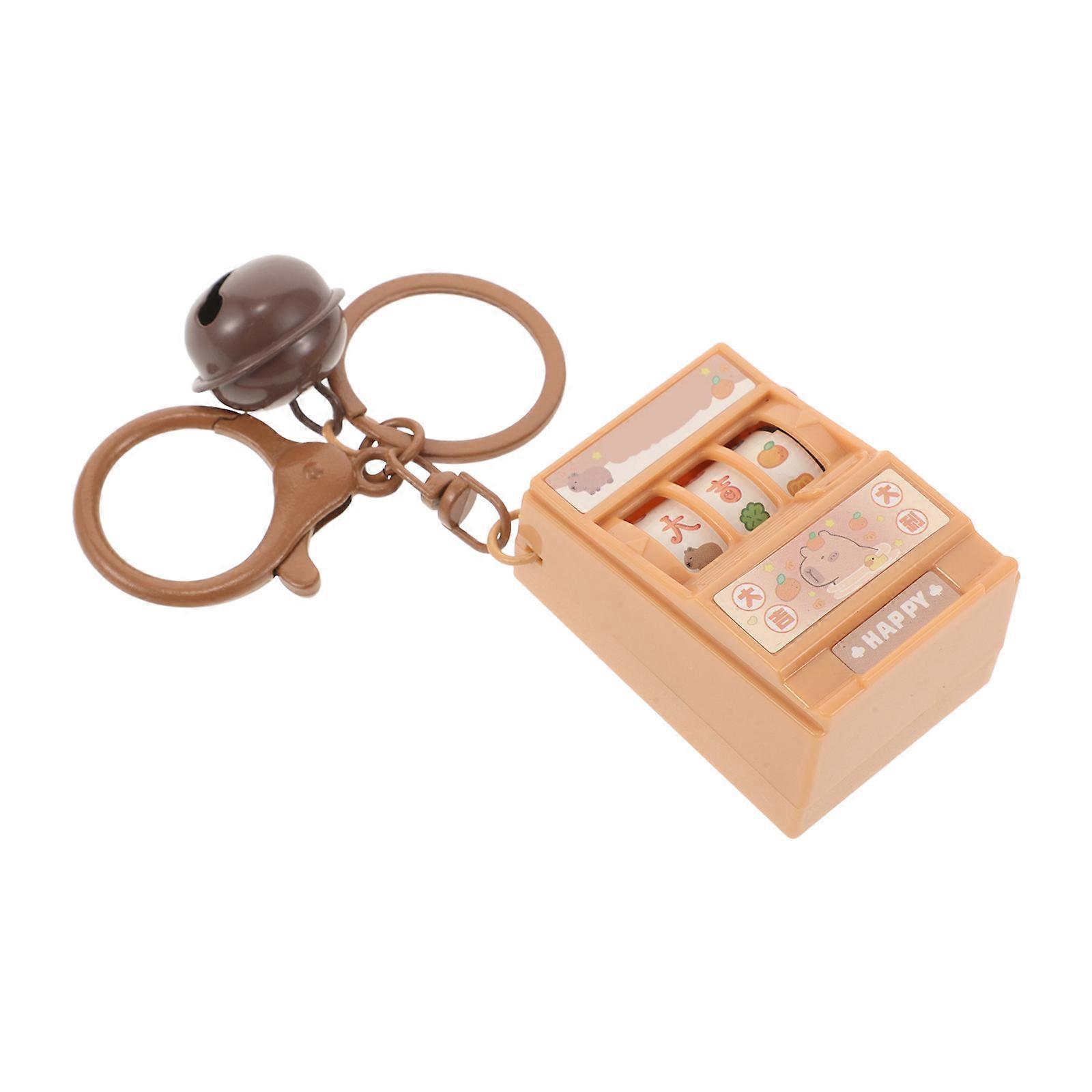 Video Game Keychain Mini Claw Machine Toy Keychain Multifunctional Creative Design For Kids Party Decorations Brown 1Set