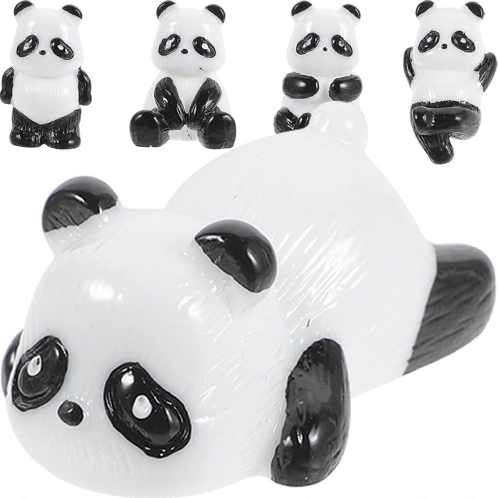 Tiny Panda Figurines Resin Animal Decor for Decor 15Pcs Collection