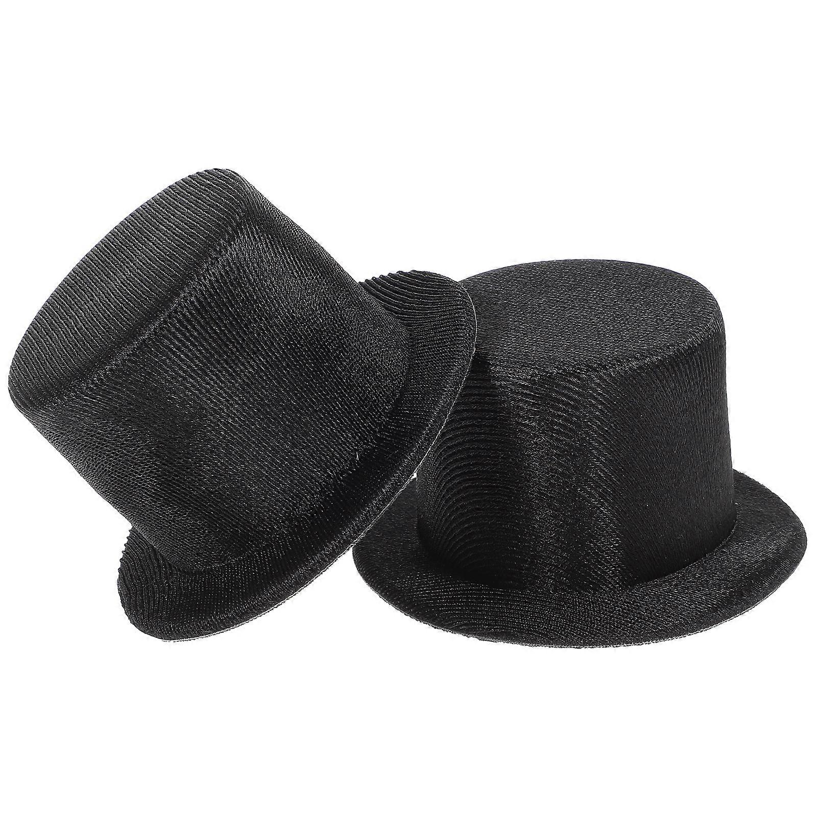 Mini Black Tiny Hats for Crafts Decor Use 10Pcs for Doll Accessories