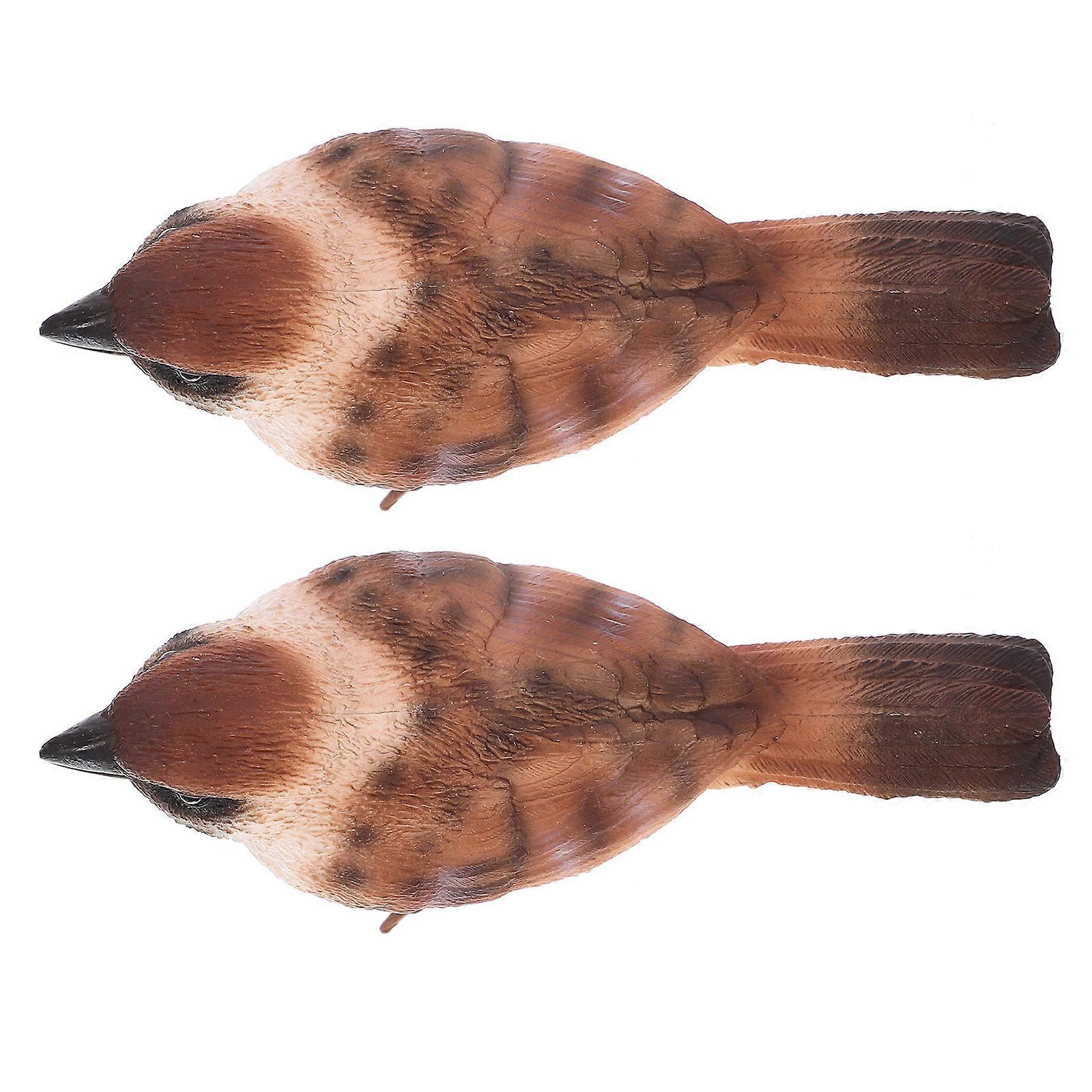 Lifelike Small Bird Bird Statue for Party Use 8Pcs Artificial Sparrow Model