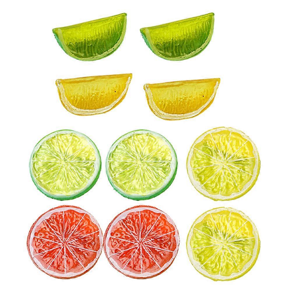 Fake Grapefruit Slices Simulation Lemon Blocks for Art Display Thanksgiving Wedding Decorations 10Pcs