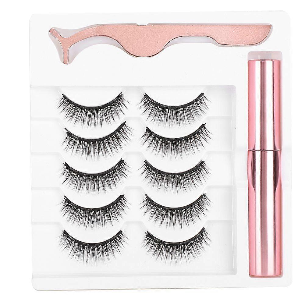 Magnet False Eyelashes Magnetic Liquid Eyeliner Tweezers Eyelash Makeup Tool Set (#035)