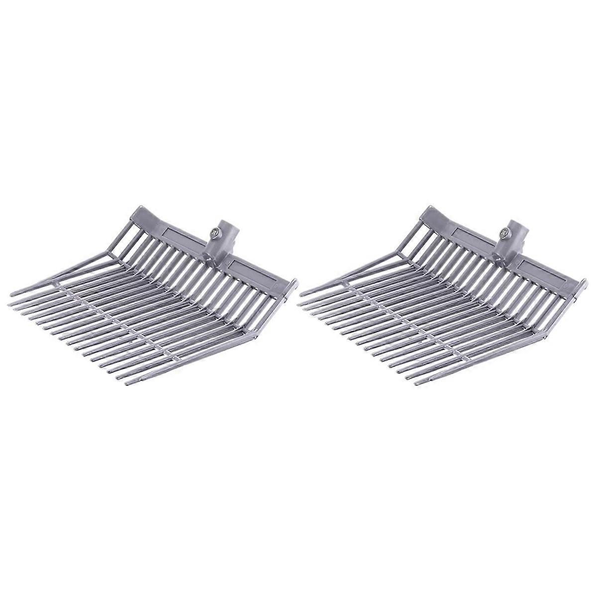 رأس استبدال شوكة السماد ، رأس مذراة ، رمادي ، 2 قطعة