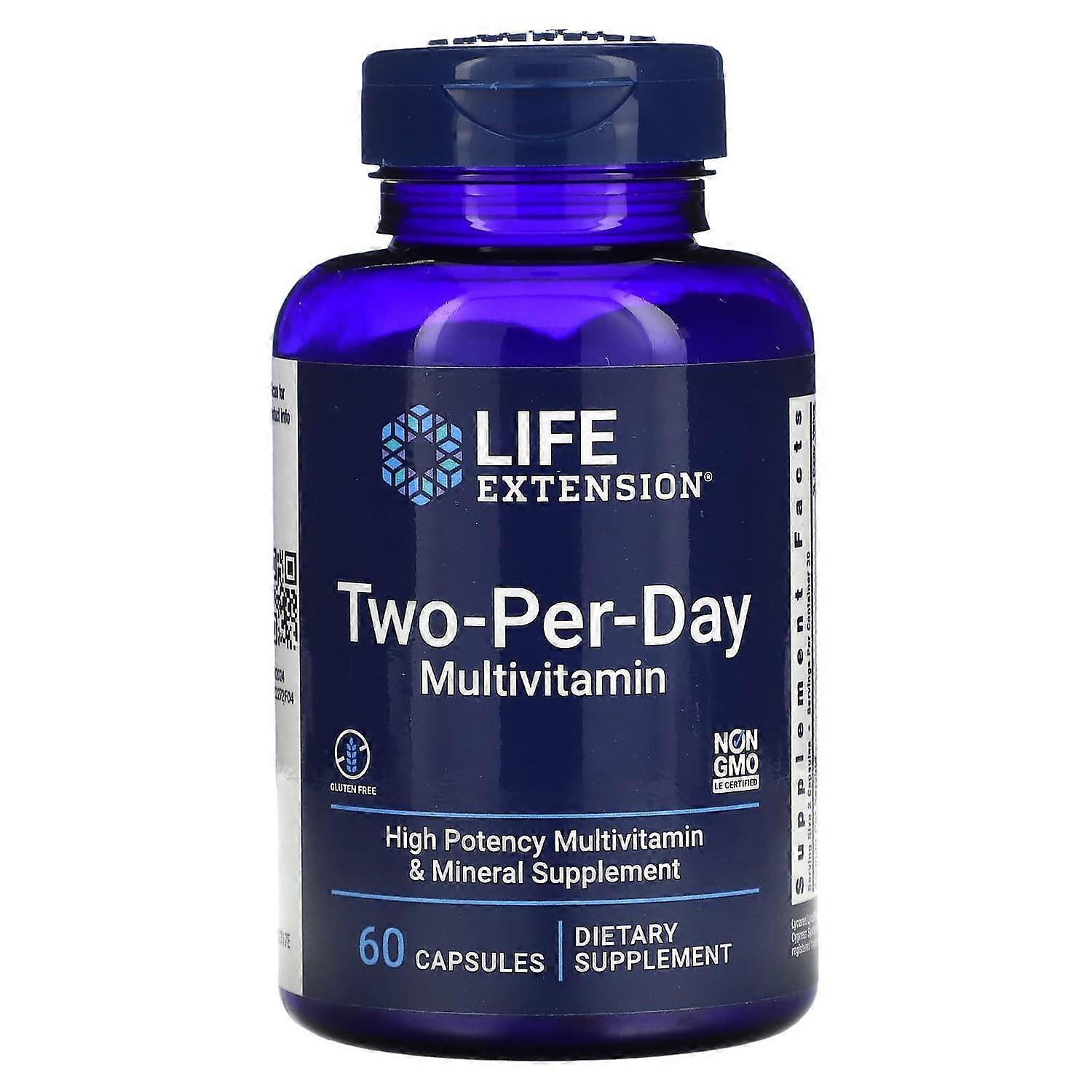 Life Extension, Two-Per-Day Multivitamin, 60 Capsules