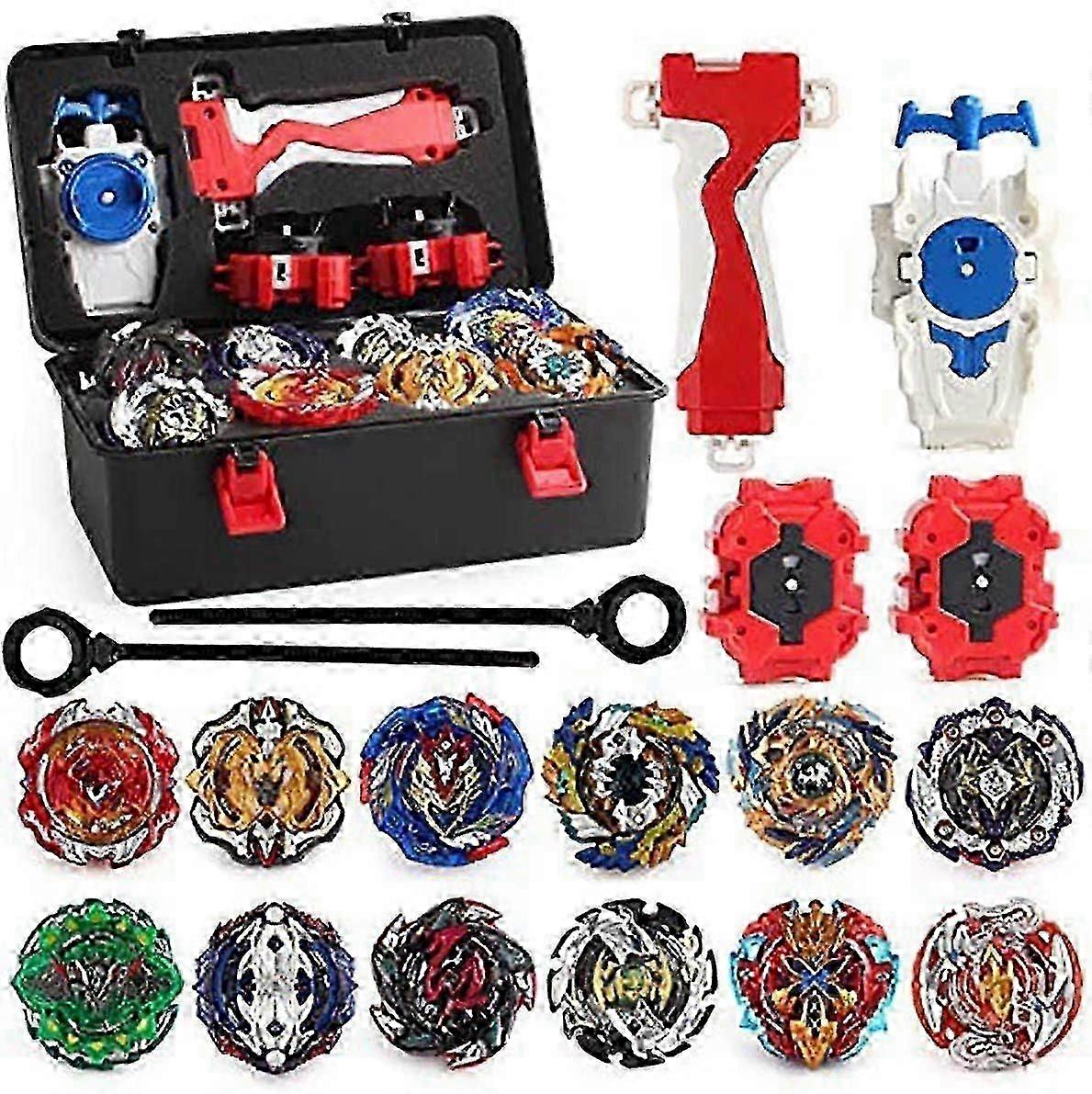 Spinning Tops Set With Launcher, Battling Tops Burst Turbo Set Metal Fusion 4D Toy Game Gyro Starter Pack for Boys Kids Children