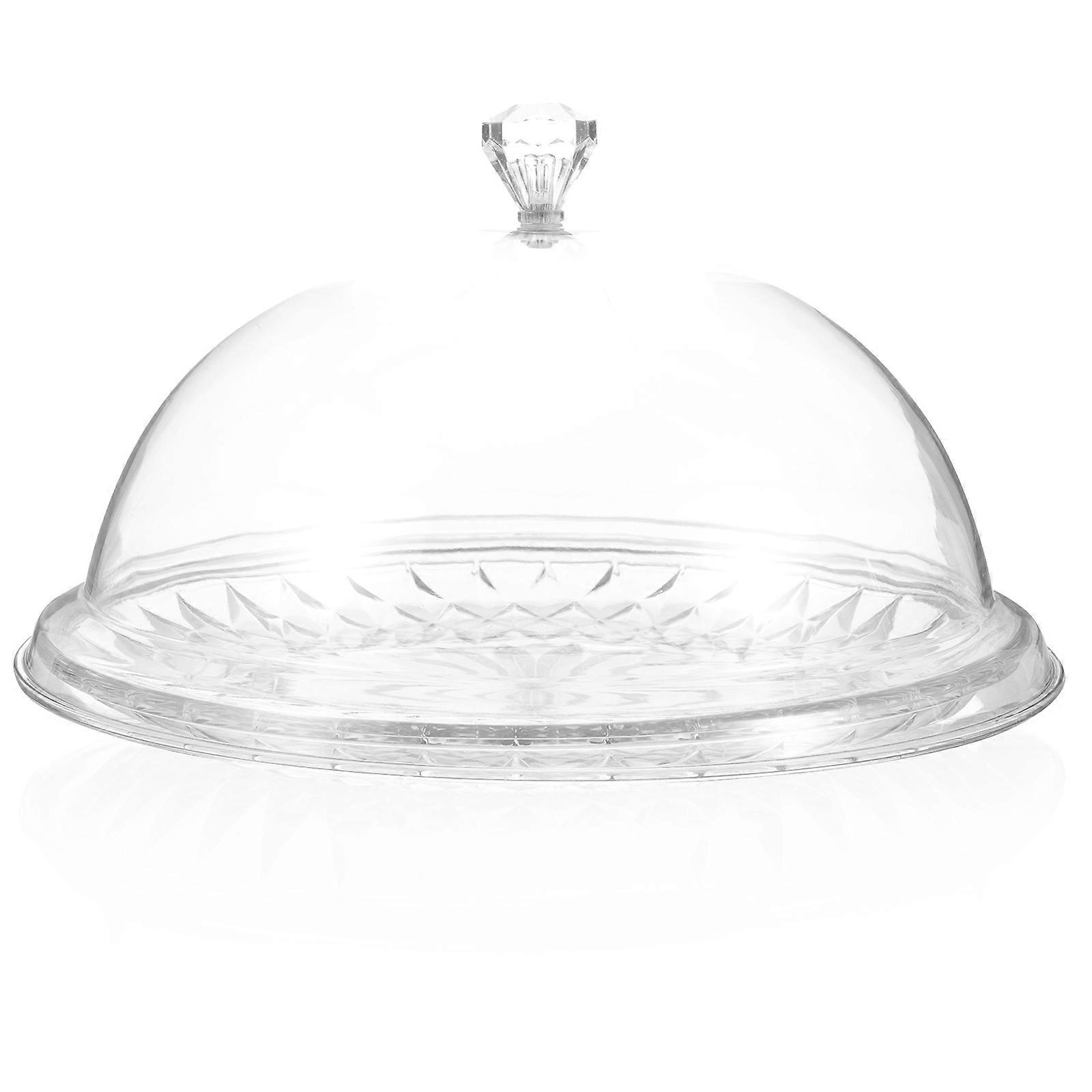 Clear Round Cake Tray with Dome for Dessert Display 2Pcs Serving Plate