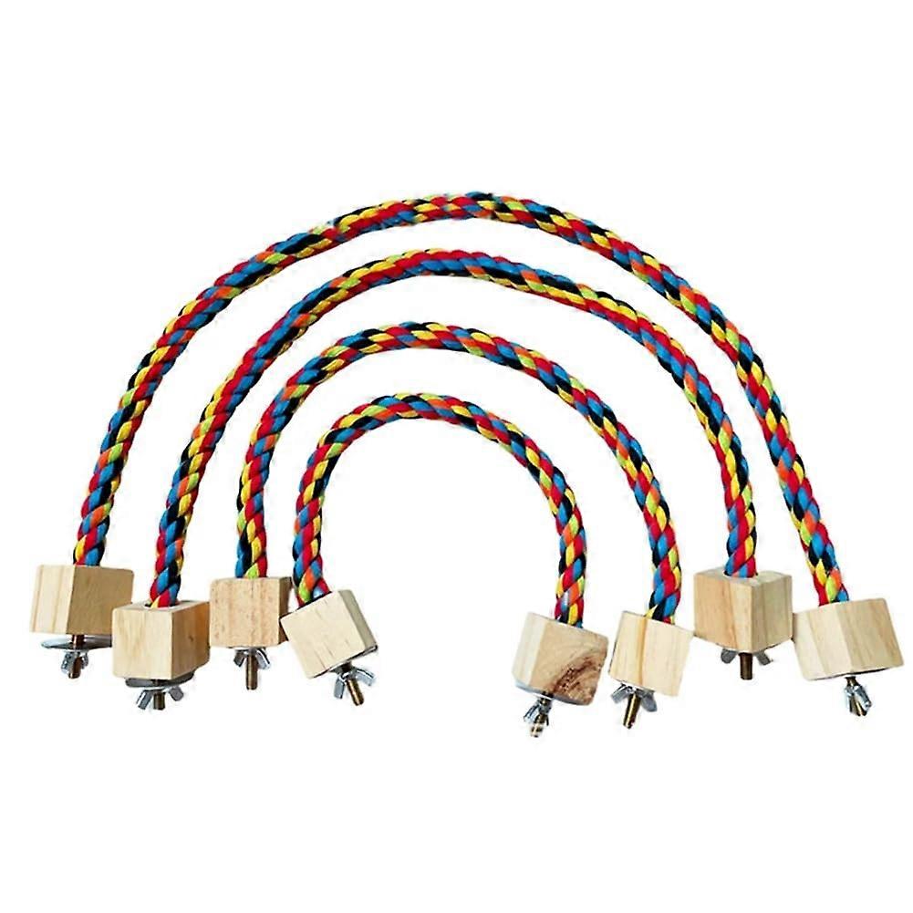 Color Cotton Rope Toys Elastic Parrot Climbing Sturdy Bird Swing Harness For Small Birds Easy Install 4Pack