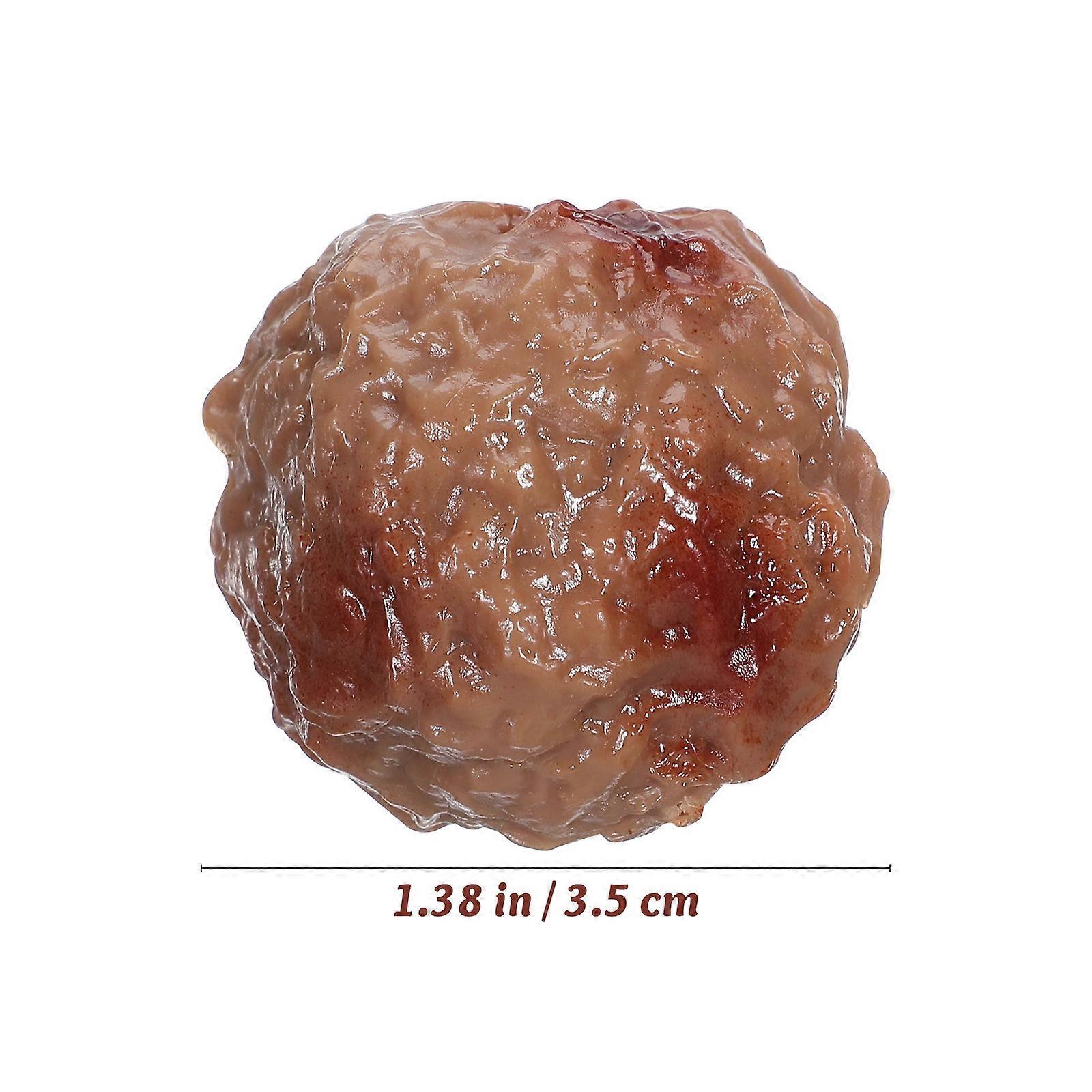 Artificial Beef Meatball Prop for Decoration 8Pcs Brown PVC Realistic Model