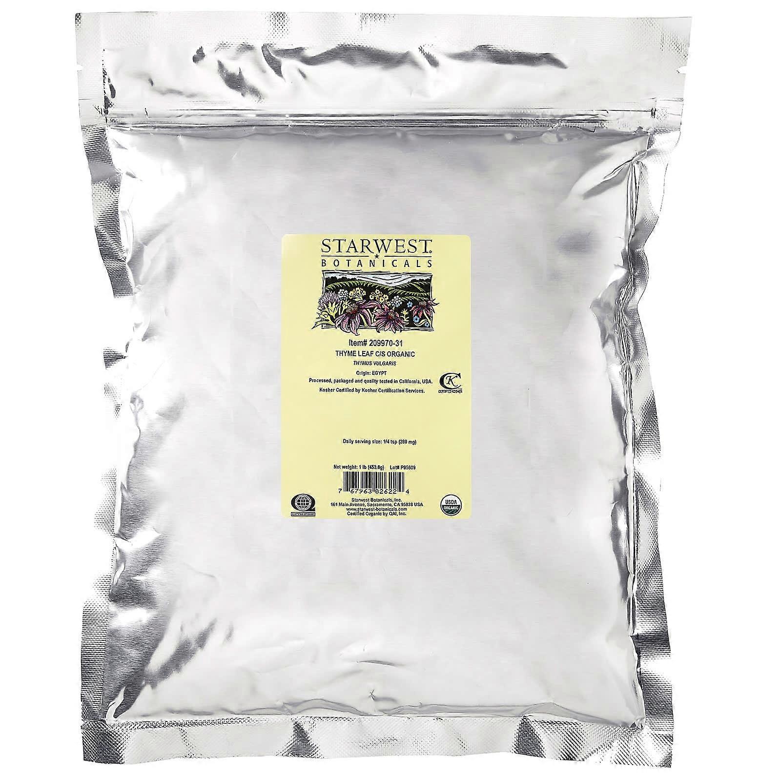 Organic Thyme Leaf C/S, 1 lb (453.6 g)