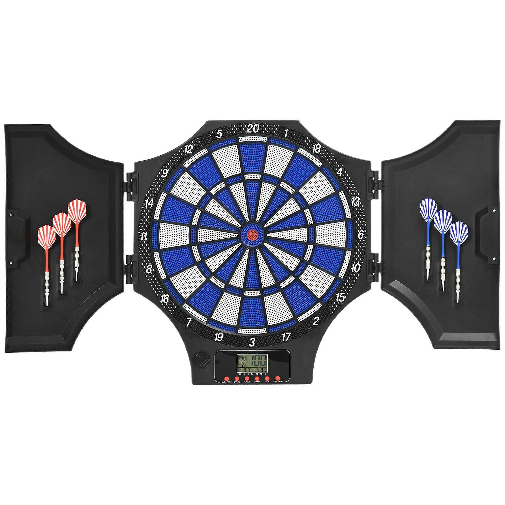 Electronic Dartboard 12 Darts Spare Tips LCD Display 8 Players
