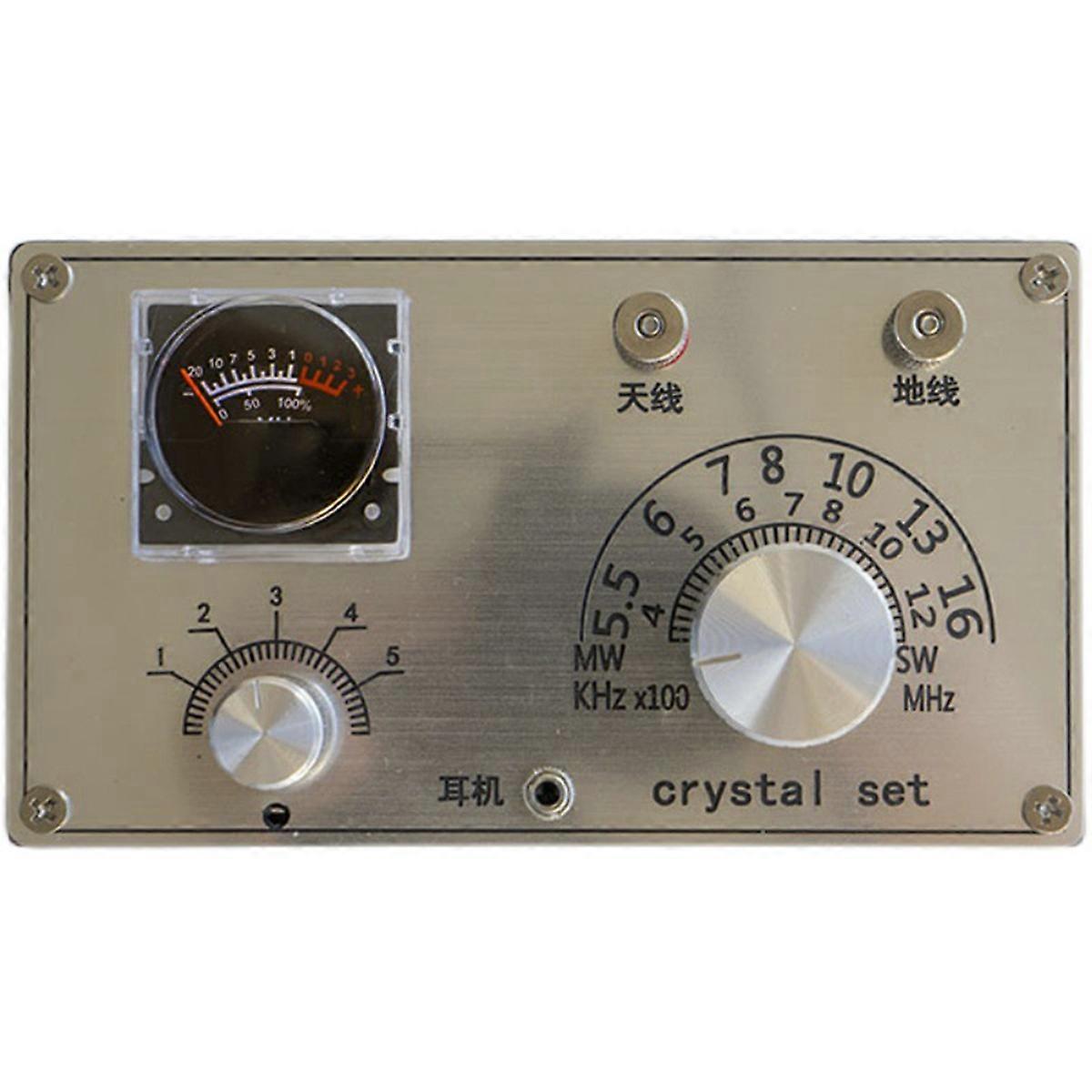 小さくて美しいミネラルラジオDIY組み立てキット、メーターヘッド付き