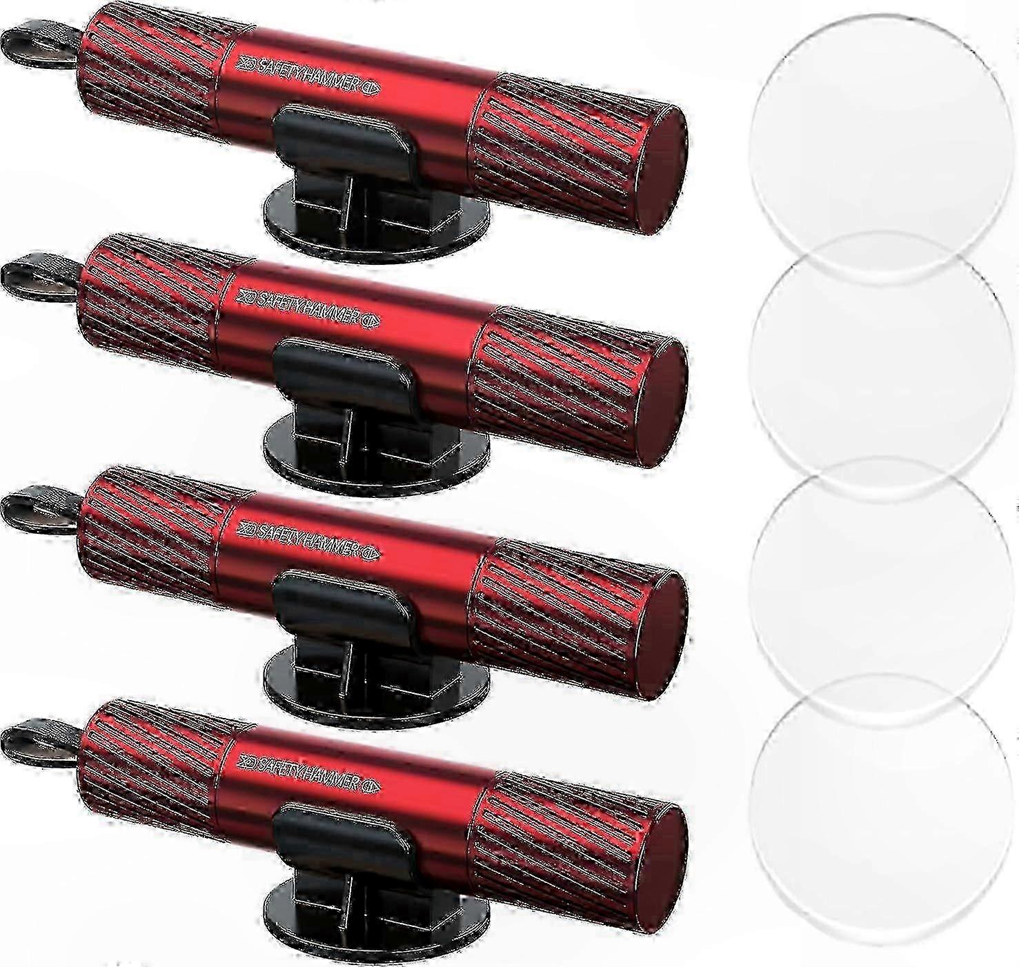 4-Pack Safety Tool: Window Breaker and Seatbelt Cutter for Emergencies - Compact Hammer Design