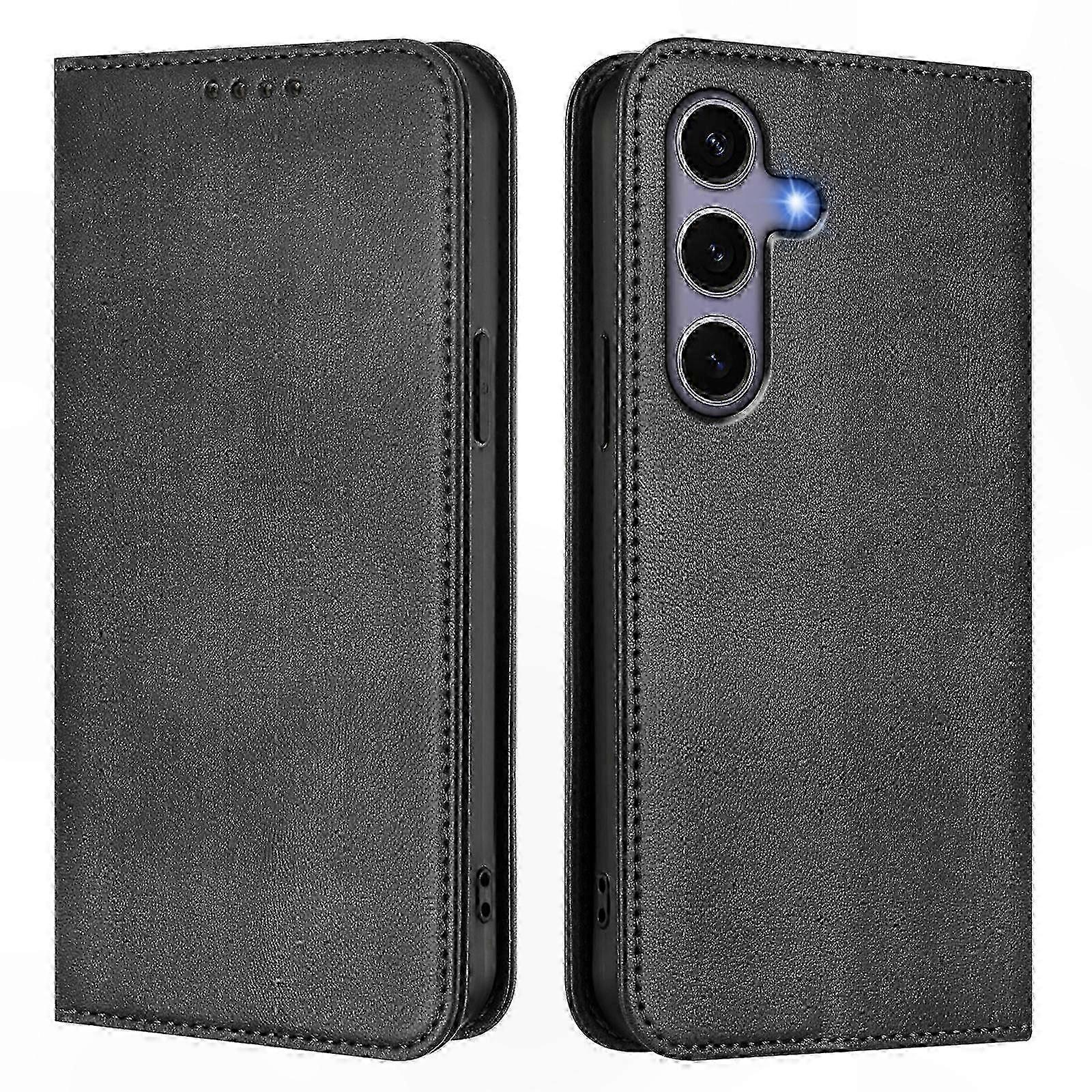 RFID Leather Wallet Case with Retro Texture for Galaxy S25 Cover