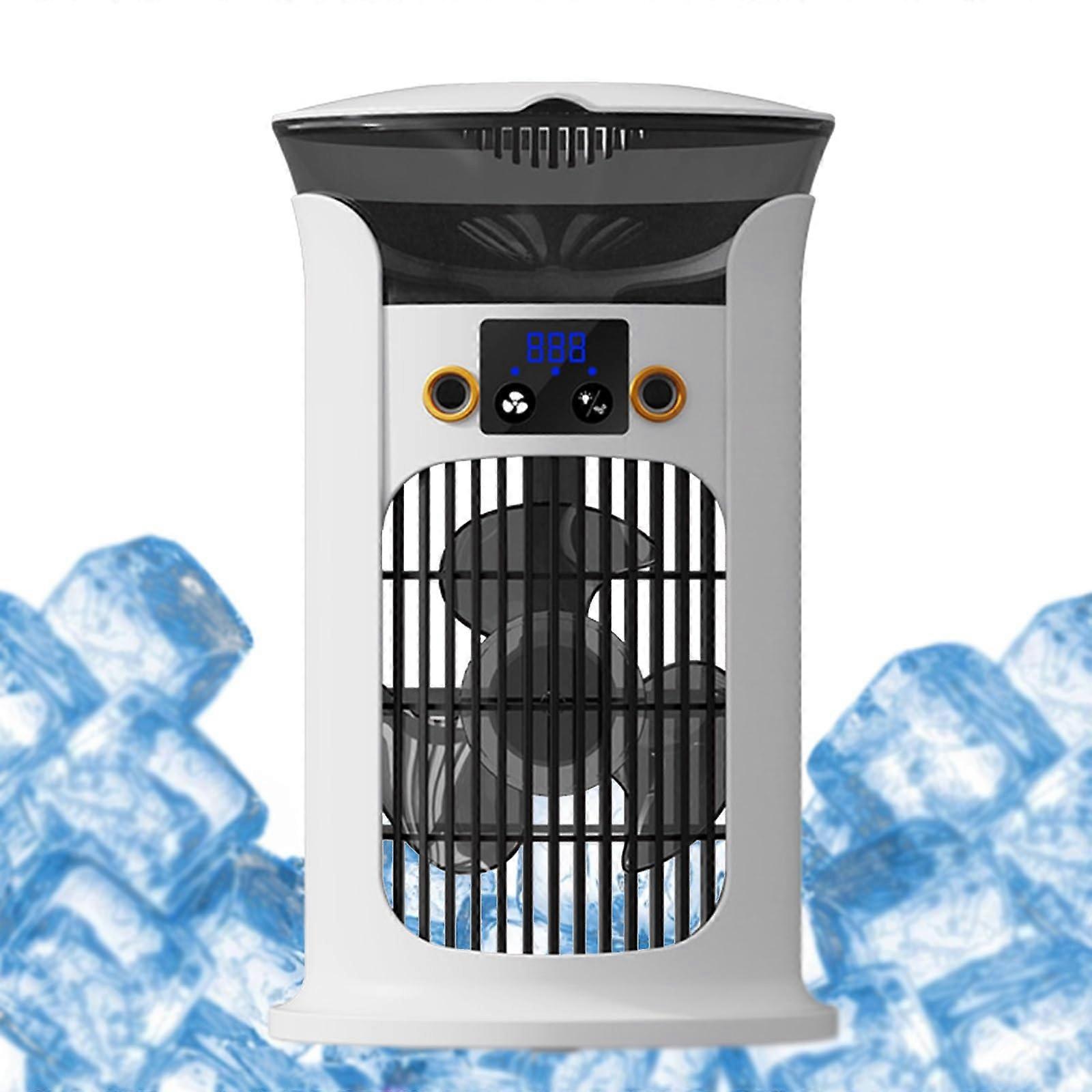 Portable Air Conditioner with Dual Misting Modes, Fast Cooling Fan for Bedroom and Outdoor Use, White