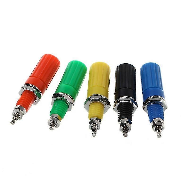 5 Pcs Binding Post 5 Colors Speaker 4mm Banana Plug Test Connector Jack Socket