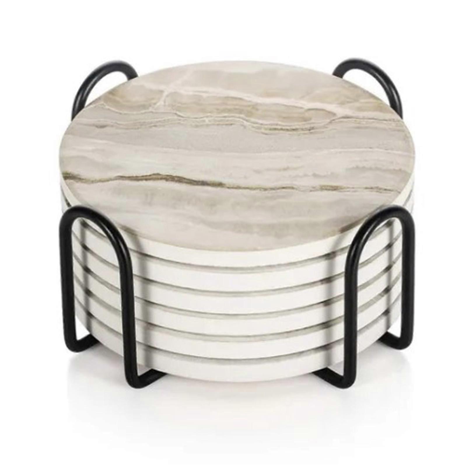 6PCS White Ceramic Insulation Pads 10.3cm for Coffee Cups