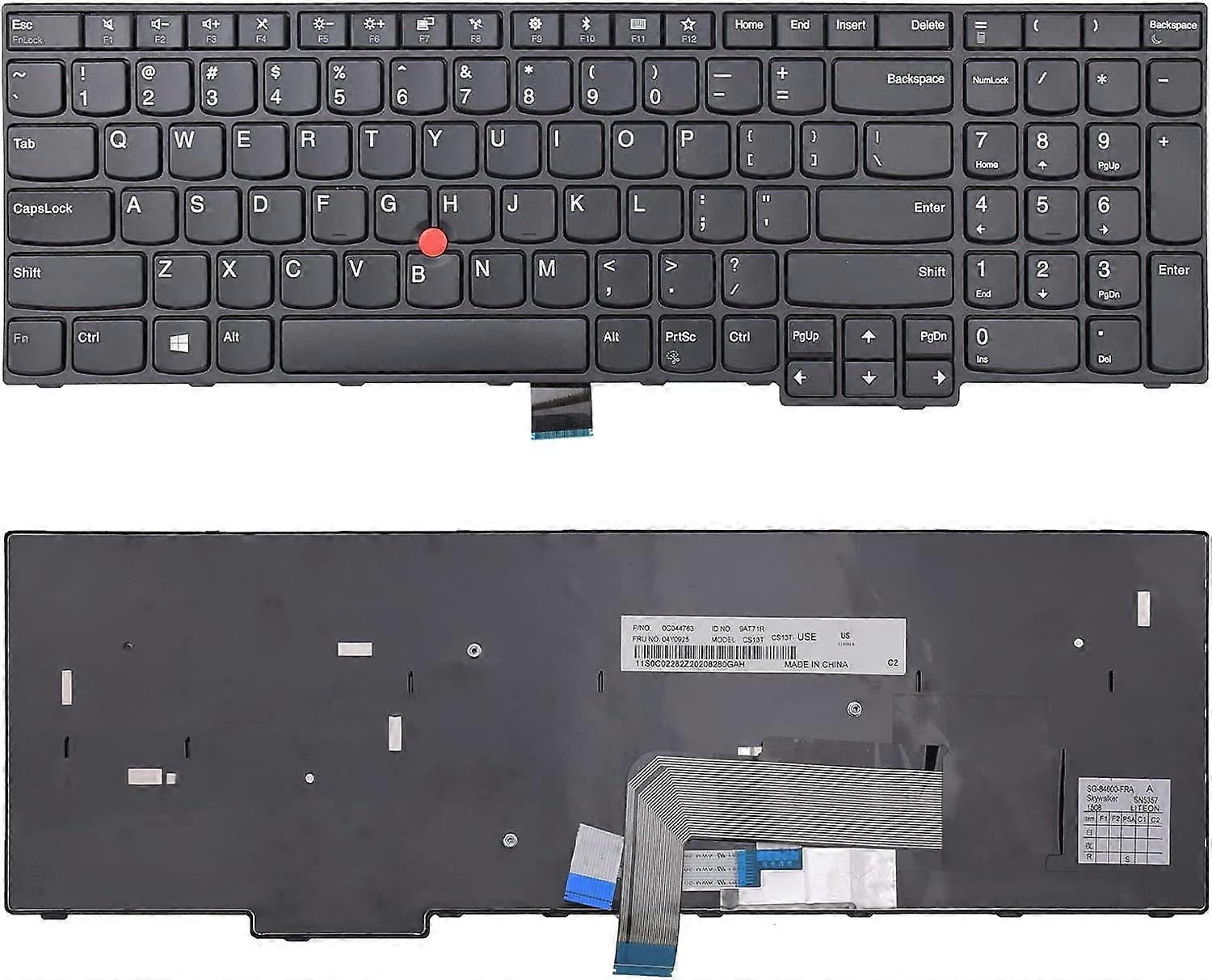 Keyboard Replacement with Frame and Pointer Compatible with Lenovo IBM ThinkPad E570 E570C E575 Series Laptop