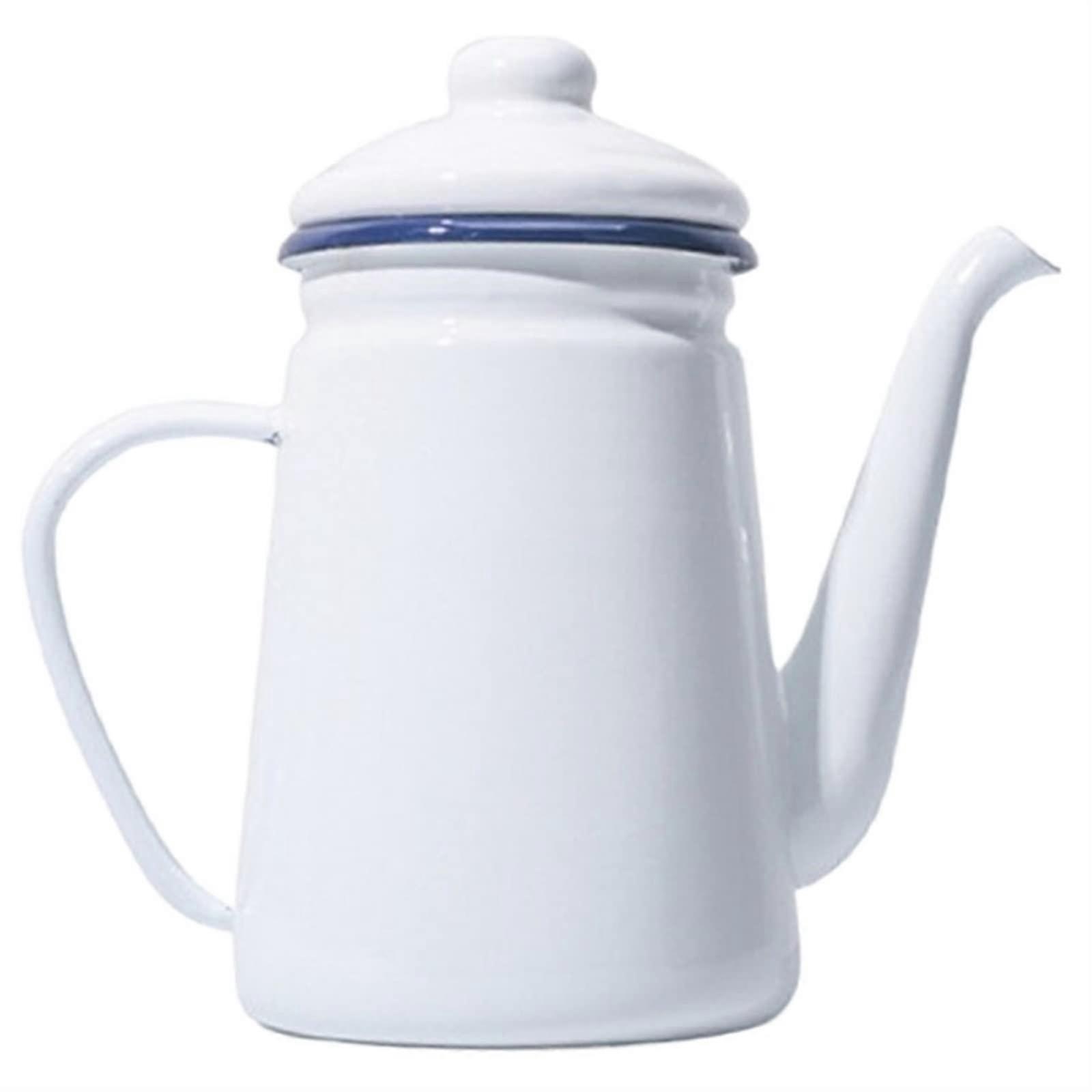 Enamel Tea Kettle Coffee Pot for Gas Stove and Induction with Pouring Spout