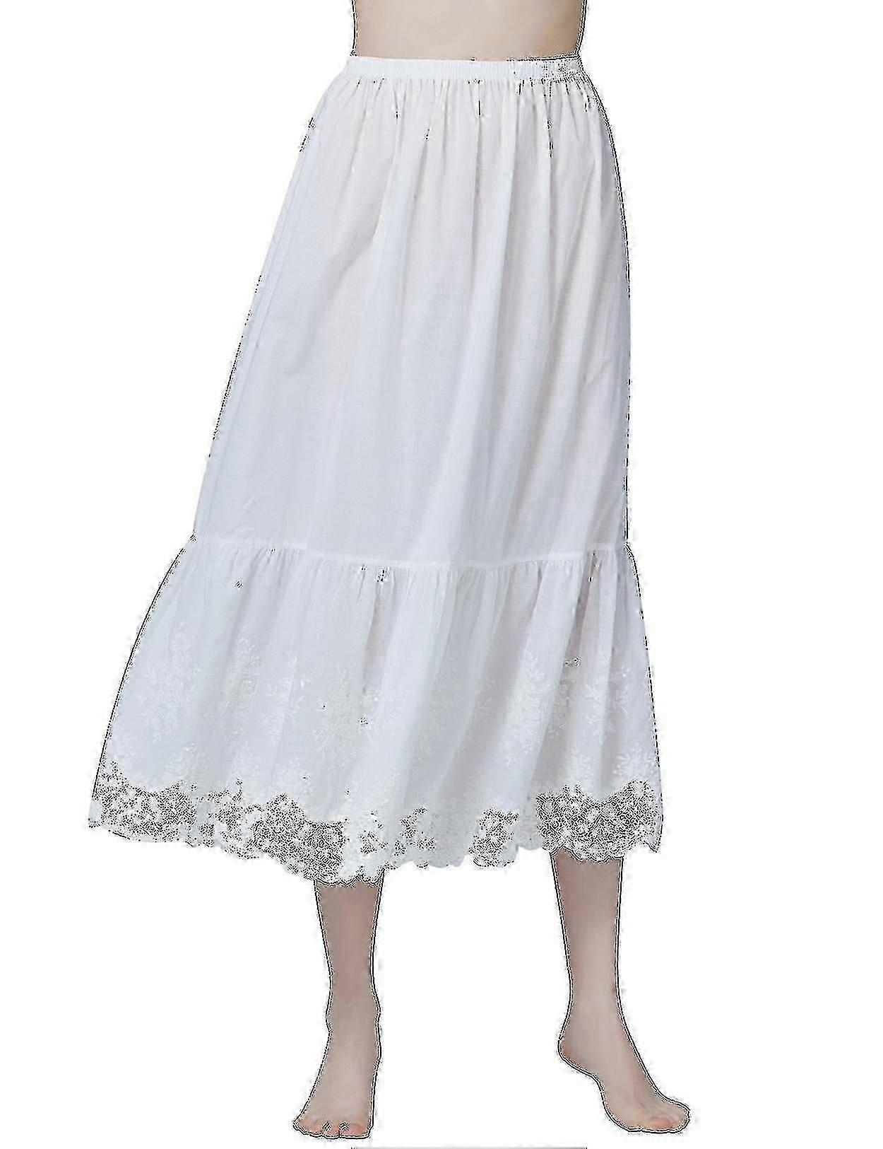 100 ٪ قطن خمر تحت تنورة مع تمديد التطريز الدانتيل لتنورة نصف زلة