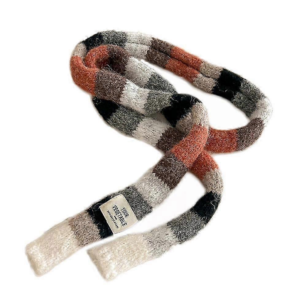 warm winter scarf with contrast stripes