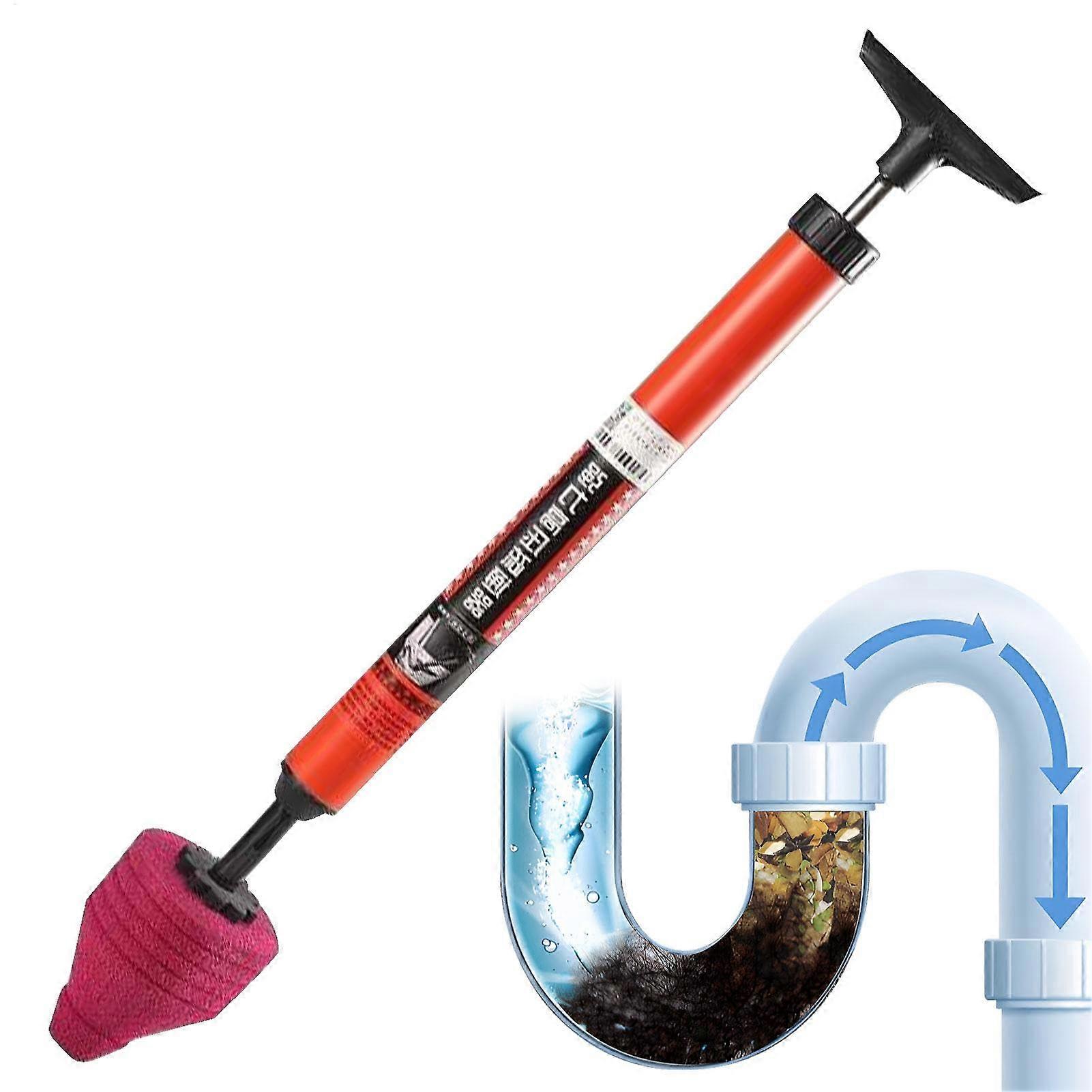 Heavy Duty Toilet Plunger Set with  Pressure Air Drain Cleaner for Unblocking Toilets and Sinks