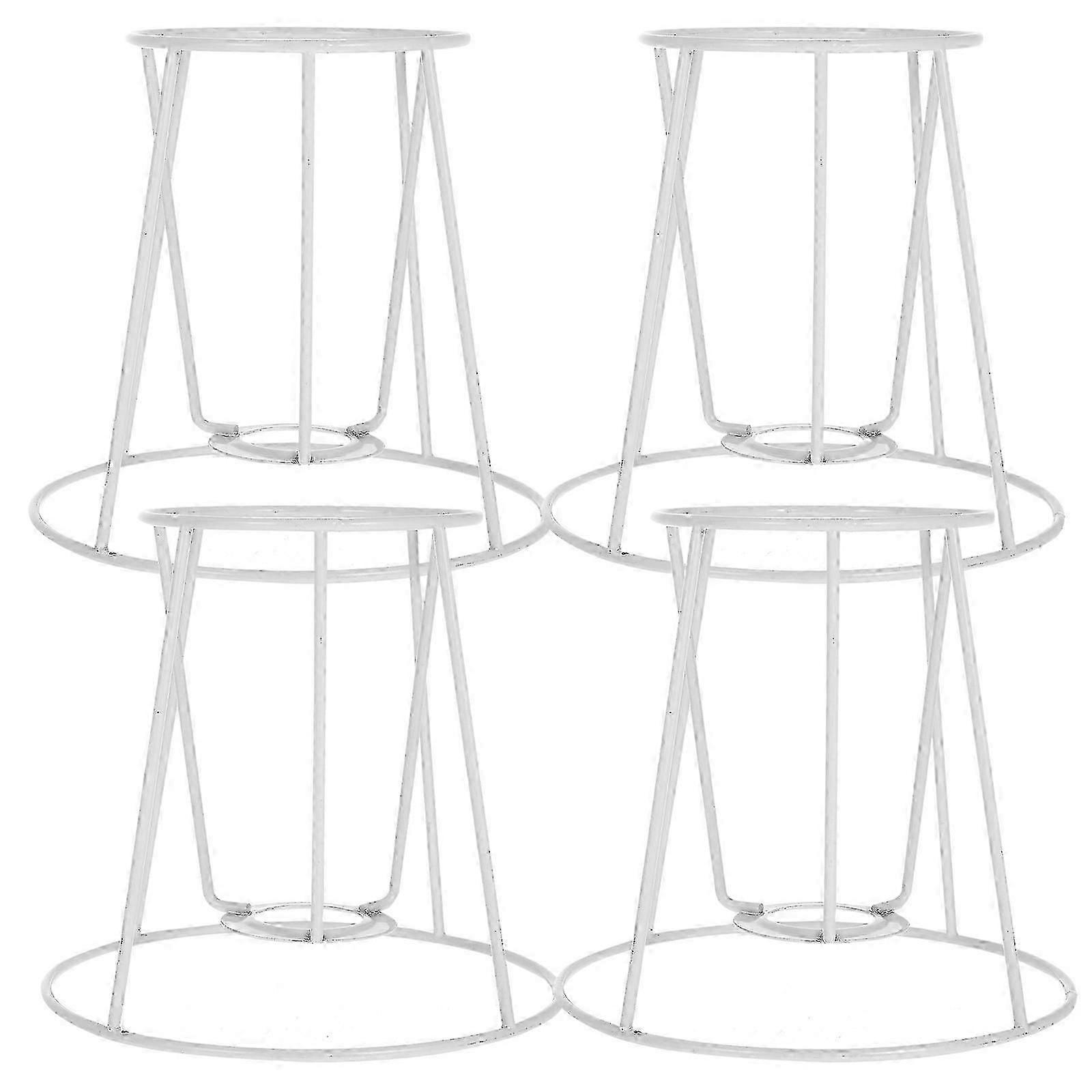 4 Pcs Lampshade Frame Iron Lampshade Bracket DIY Table Lampshade Racks15*15*9cm White A-S