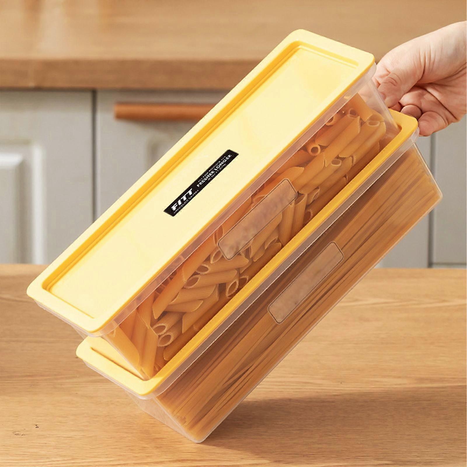 Transparent Rectangular Storage Box, Compatible with Refrigerator & Microwave, for Pasta, Noodles, Fresh Keeping, Kitchen Organization
